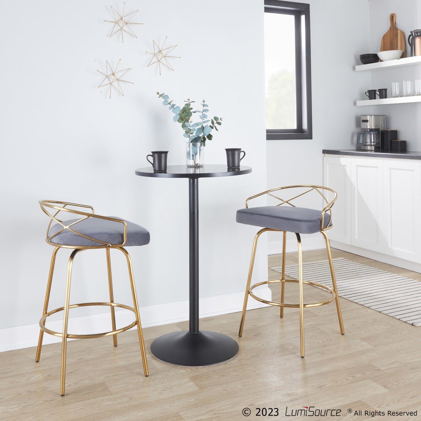 Majestic Office Furniture Glam 26" Fixed-Height Counter Stool - Set of 2