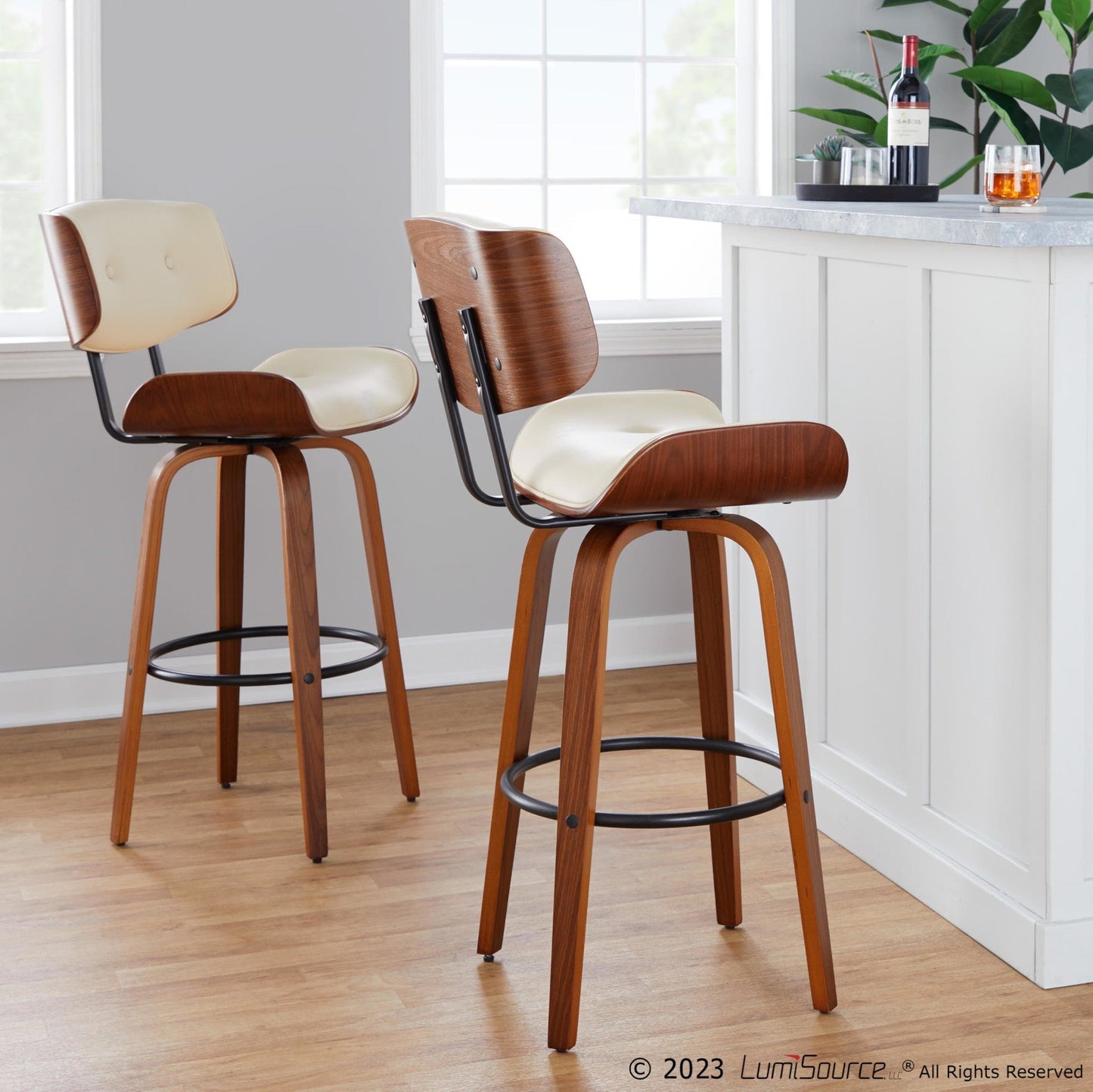 Majestic Office Furniture 30" Fixed-Height Barstool - Set of 2