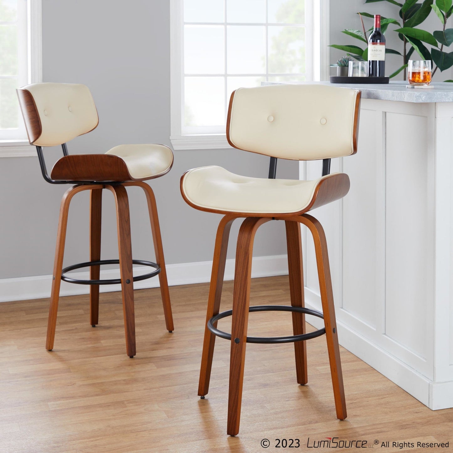 Majestic Office Furniture 30" Fixed-Height Barstool - Set of 2
