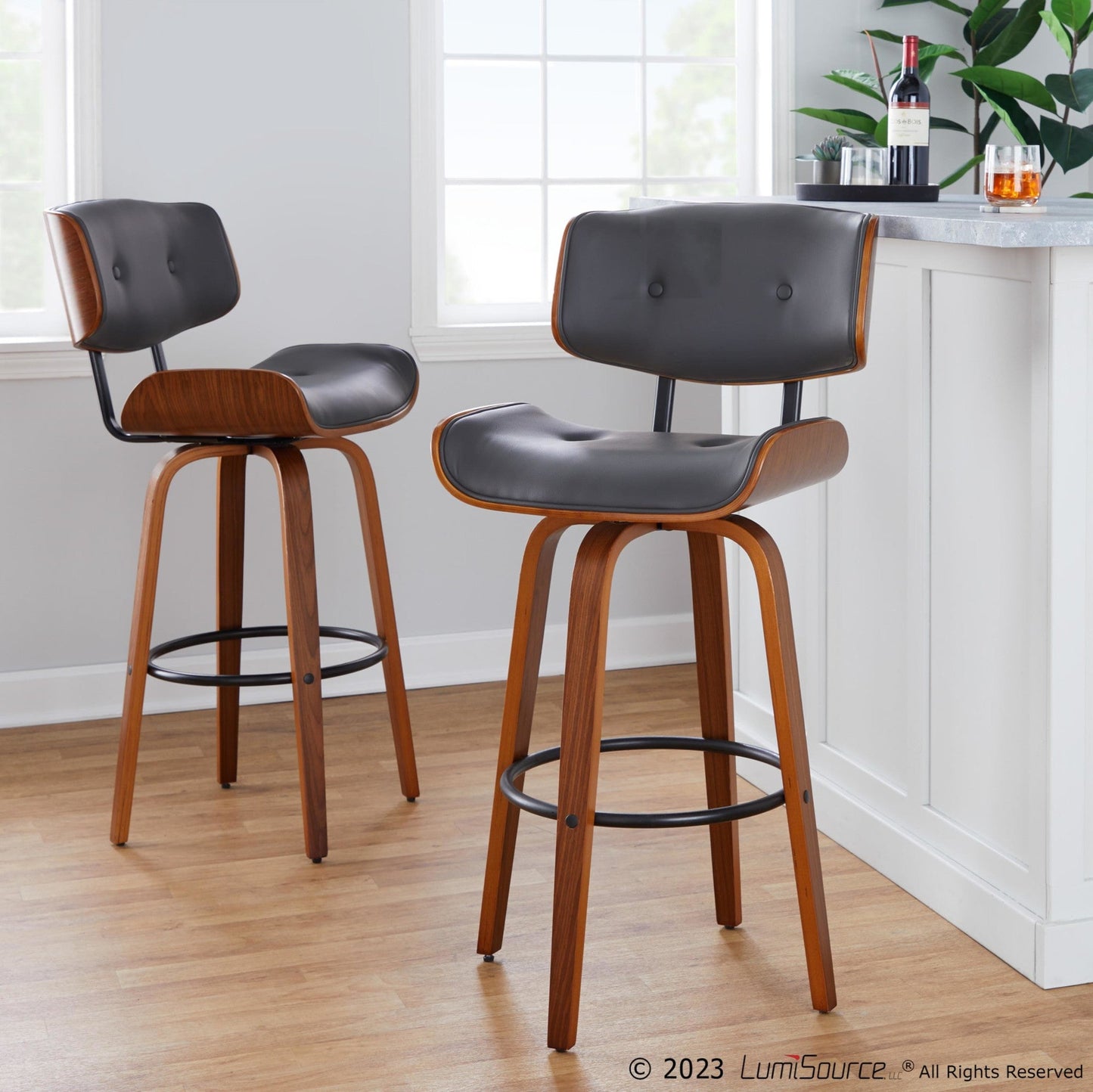 Majestic Office Furniture 30" Fixed-Height Barstool - Set of 2