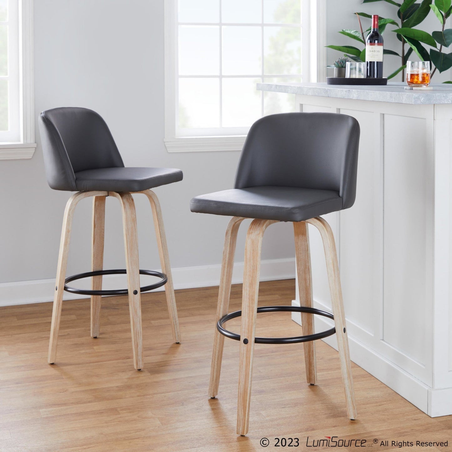 Majestic Office Furniture 30" Fixed-Height Barstool - Set of 2