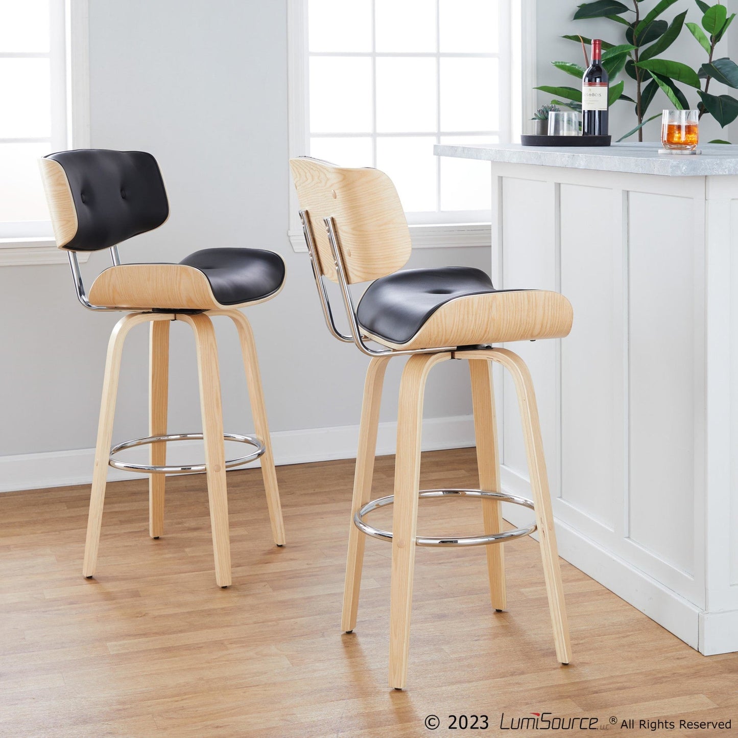 Majestic Office Furniture 30" Fixed-Height Barstool - Set of 2