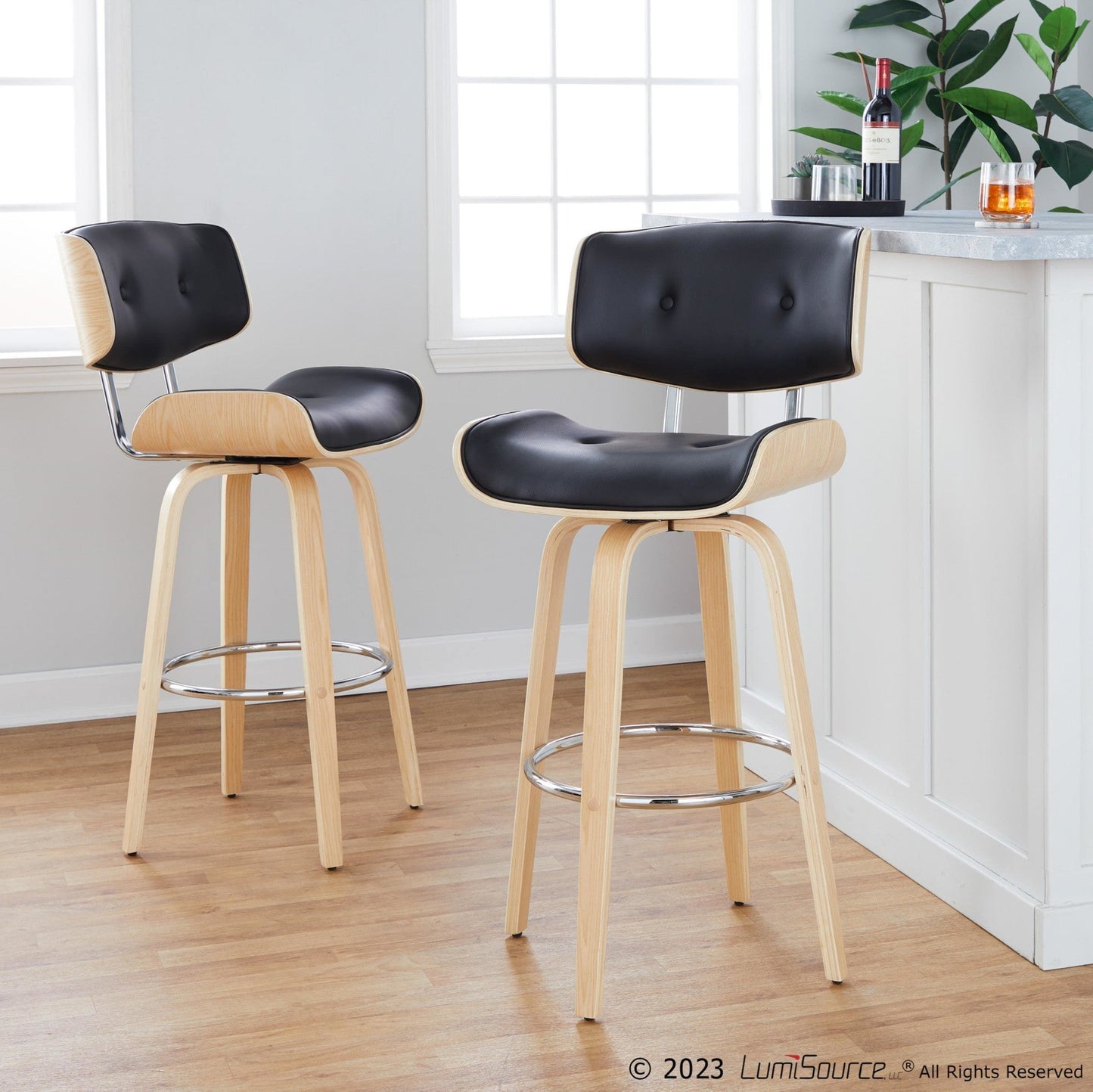 Majestic Office Furniture 30" Fixed-Height Barstool - Set of 2