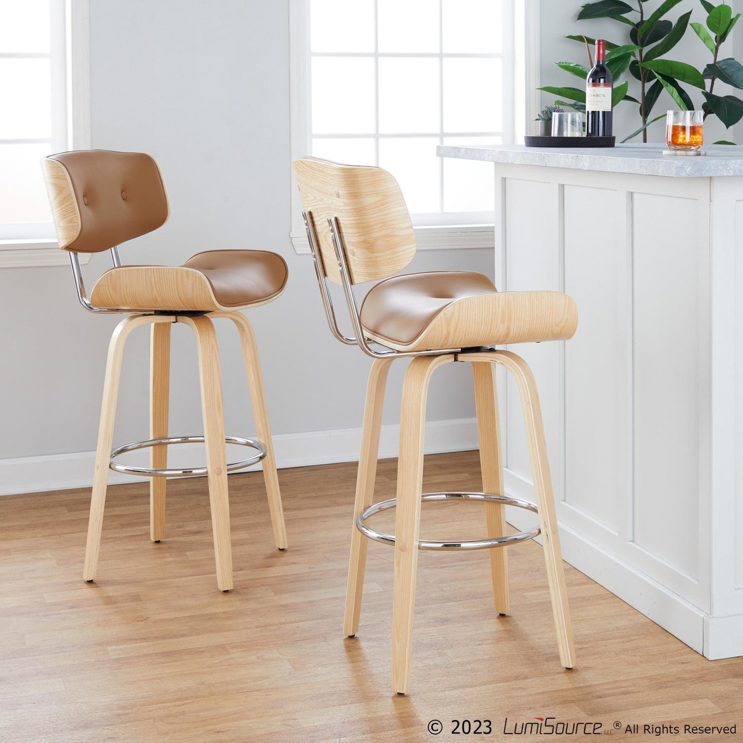 Majestic Office Furniture 30" Fixed-Height Barstool - Set of 2