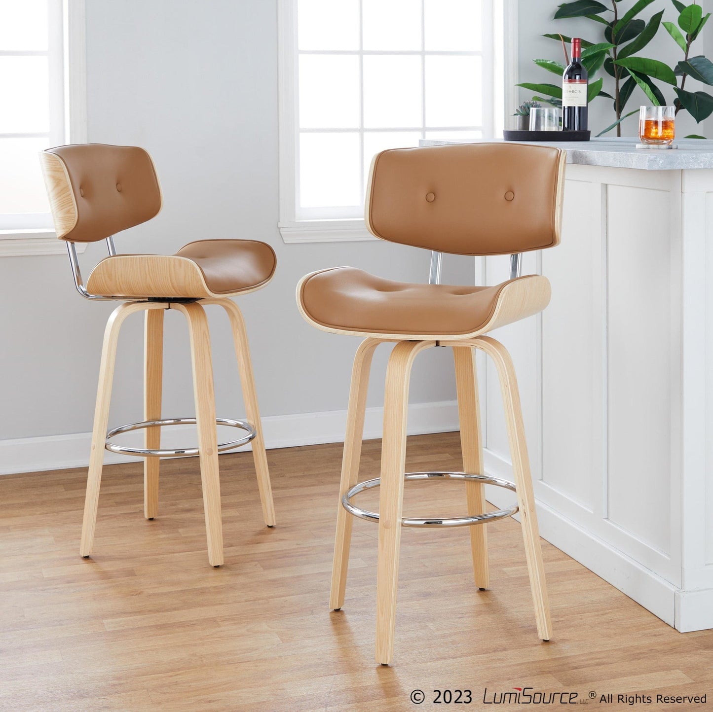 Majestic Office Furniture 30" Fixed-Height Barstool - Set of 2