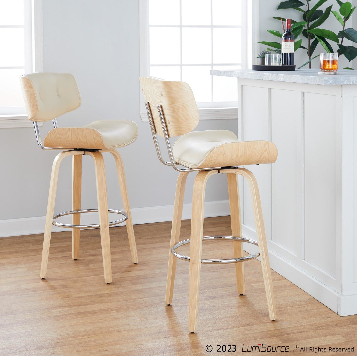 Majestic Office Furniture 30" Fixed-Height Barstool - Set of 2