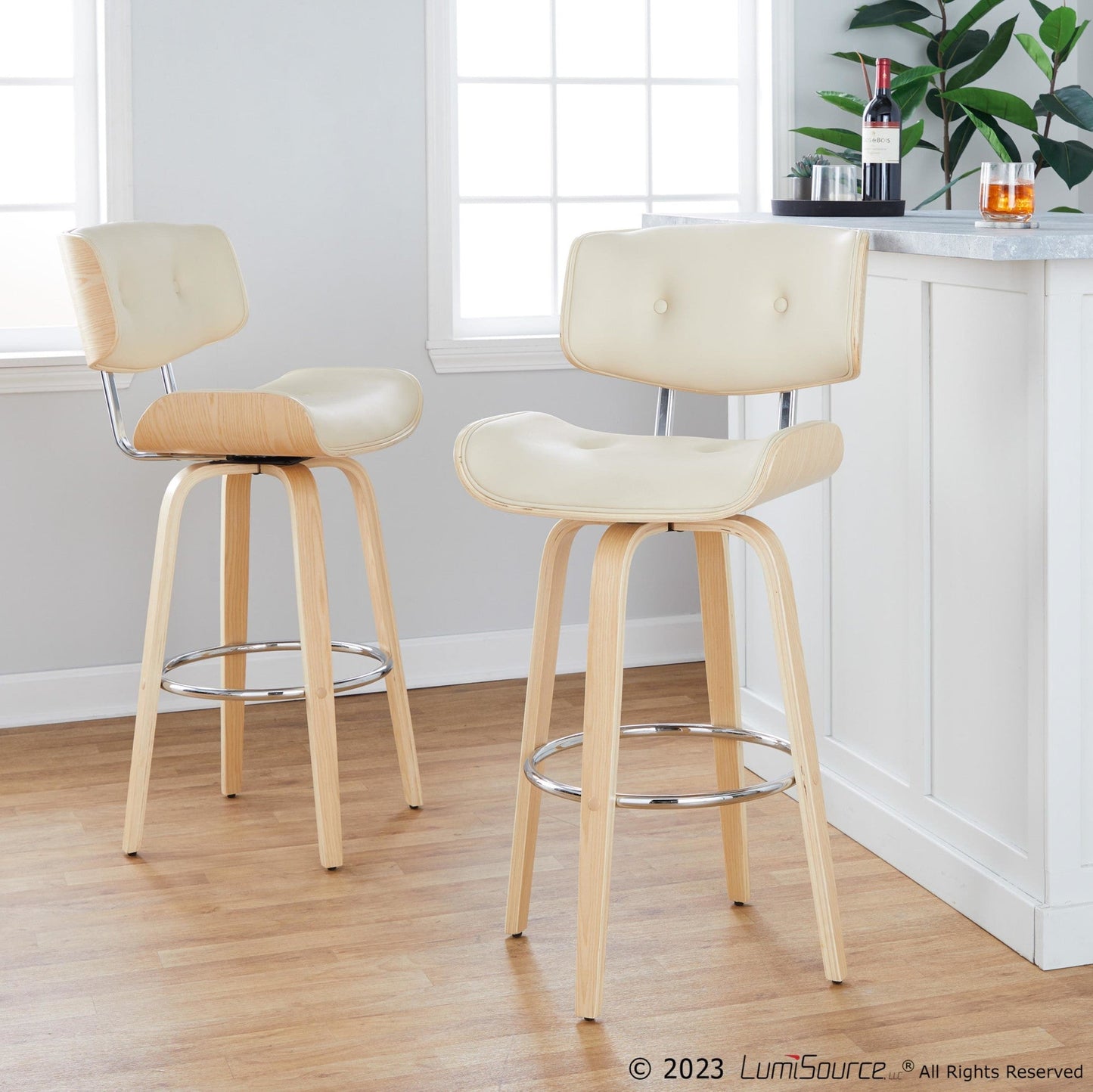 Majestic Office Furniture 30" Fixed-Height Barstool - Set of 2