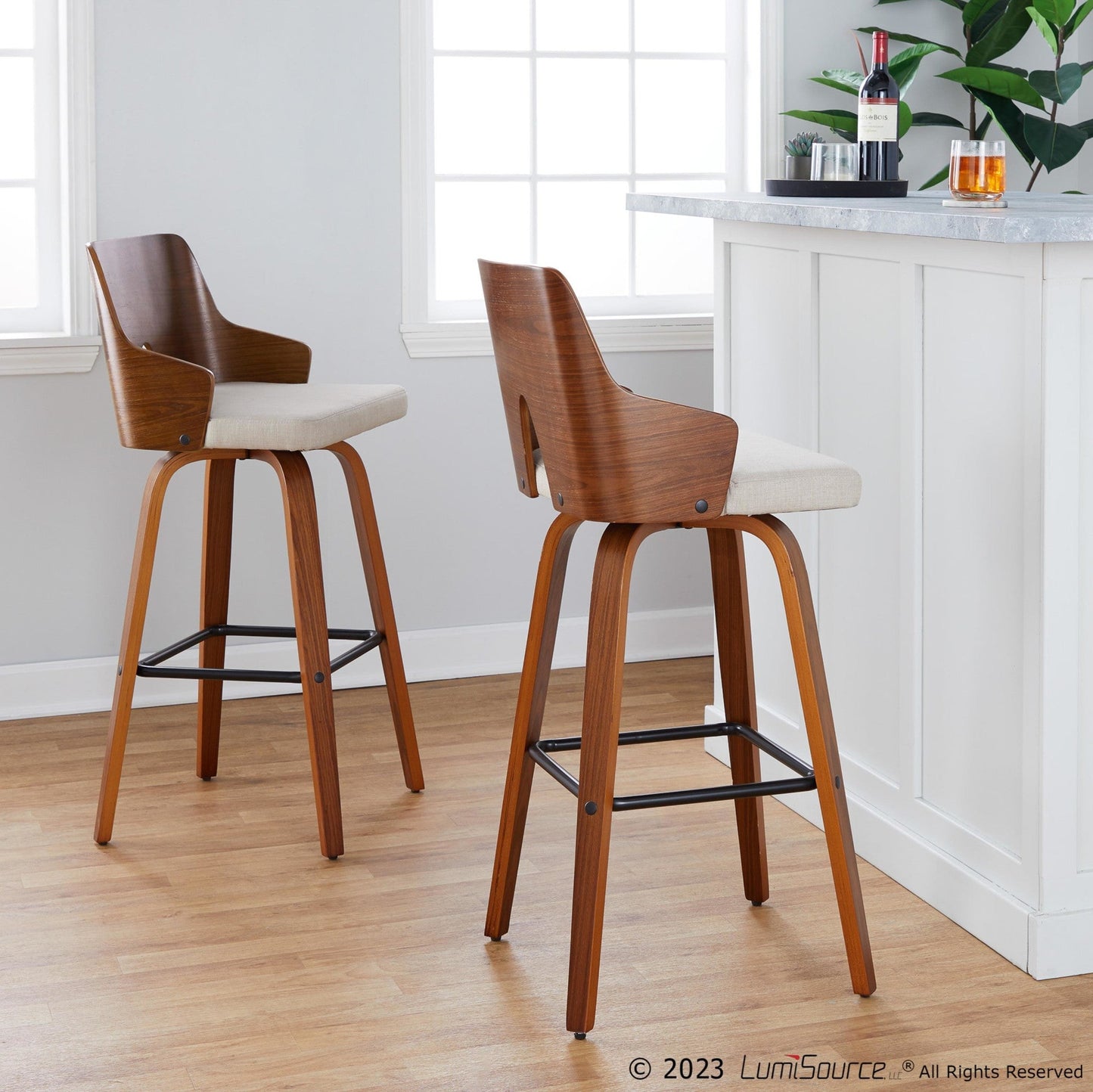 Majestic Office Furniture 30" Fixed-Height Barstool - Set of 2