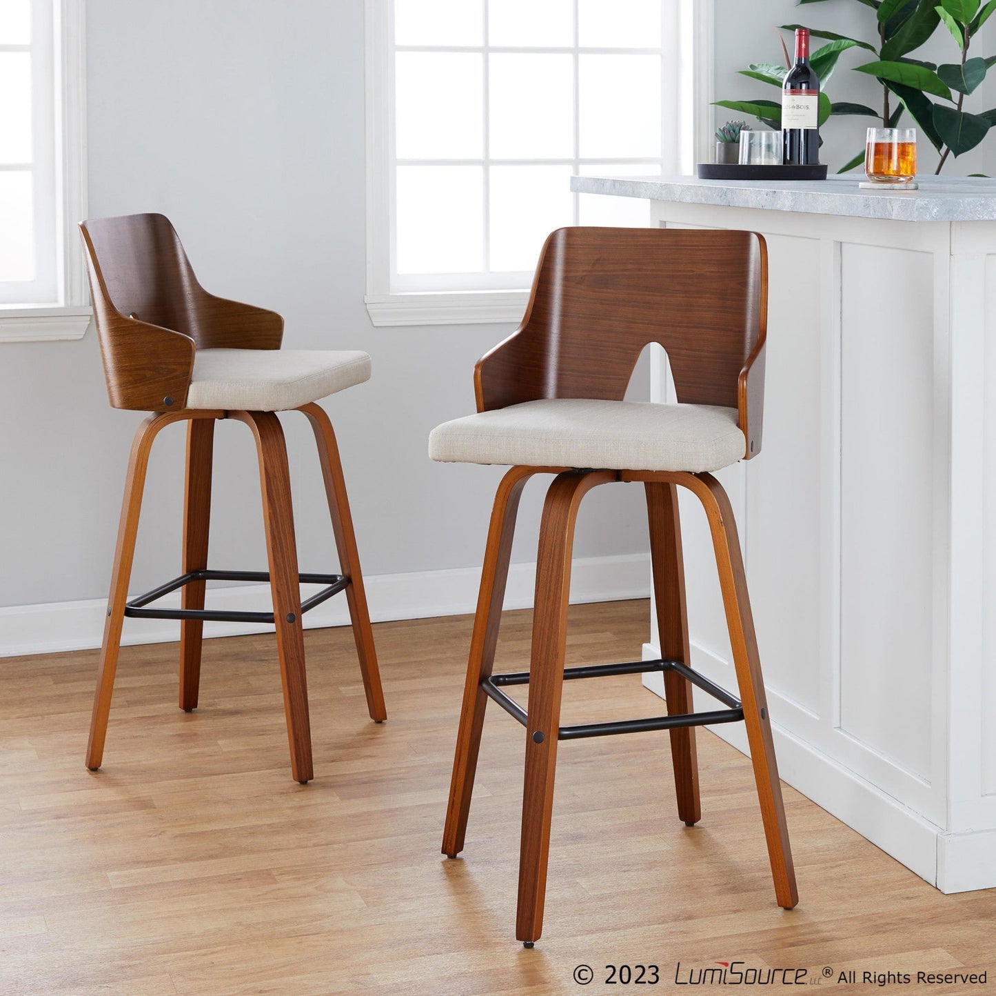 Majestic Office Furniture 30" Fixed-Height Barstool - Set of 2