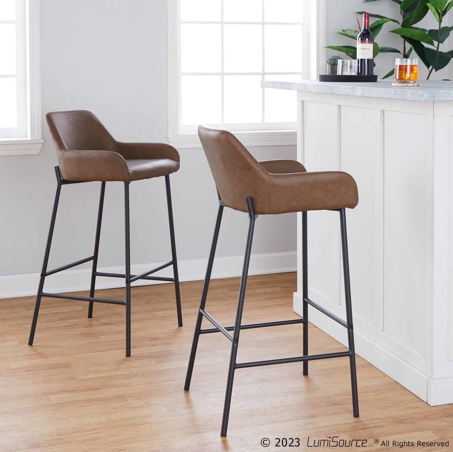 Majestic Office Furniture 30" Fixed-Height Barstool - Set of 2