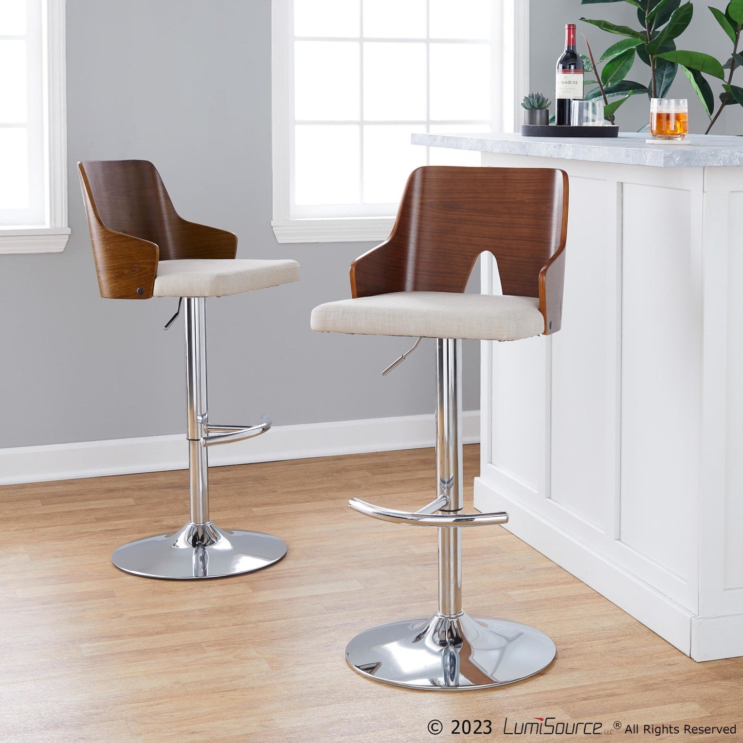 Majestic Office Furniture Adjustable Barstool - Set of 2