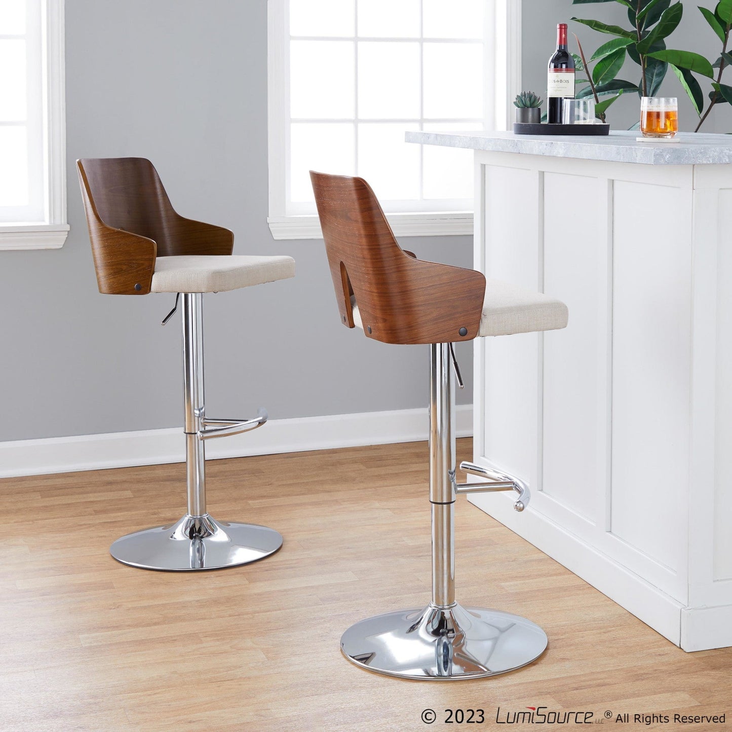 Majestic Office Furniture Adjustable Barstool - Set of 2