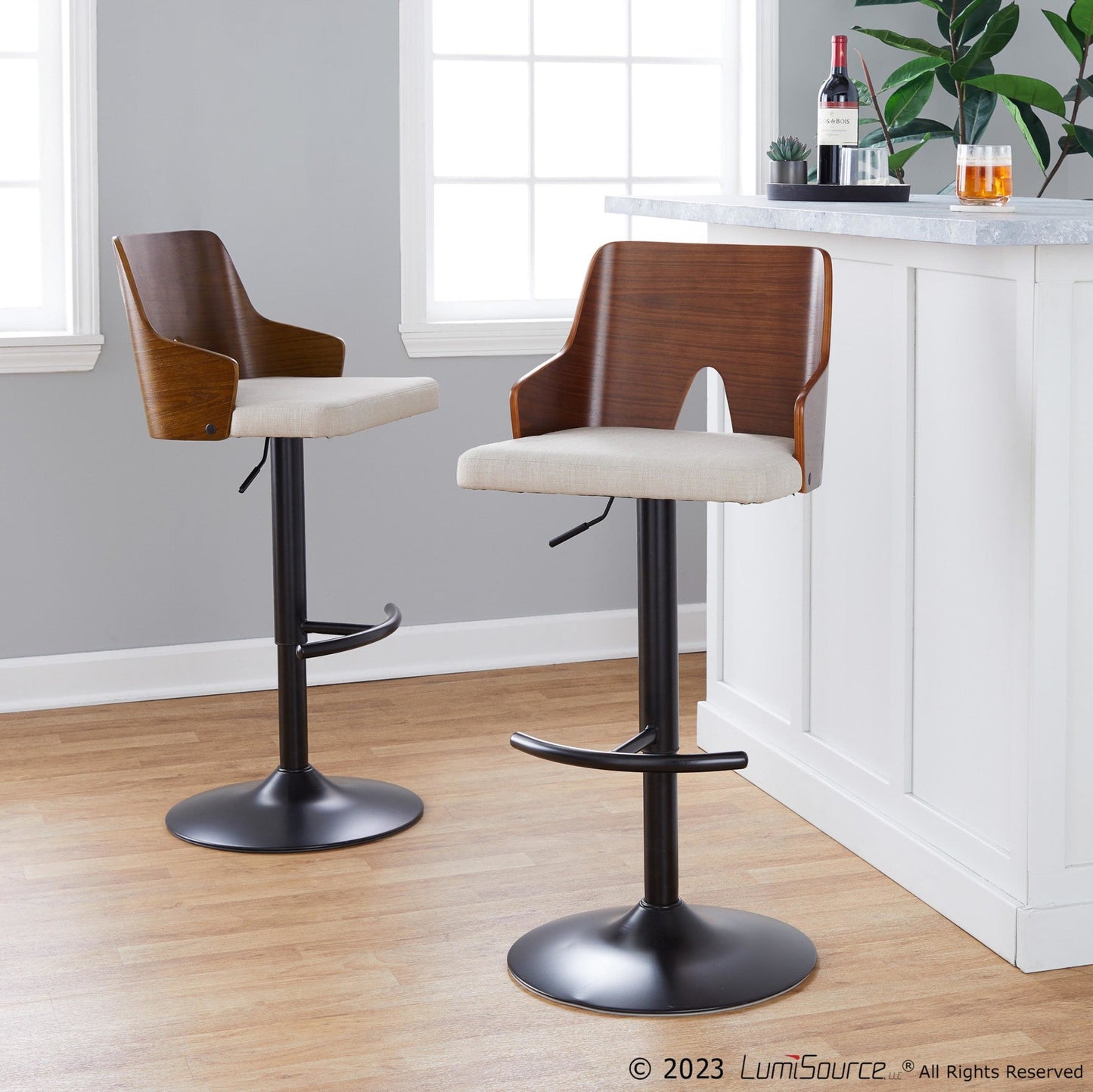Majestic Office Furniture Adjustable Barstool - Set of 2