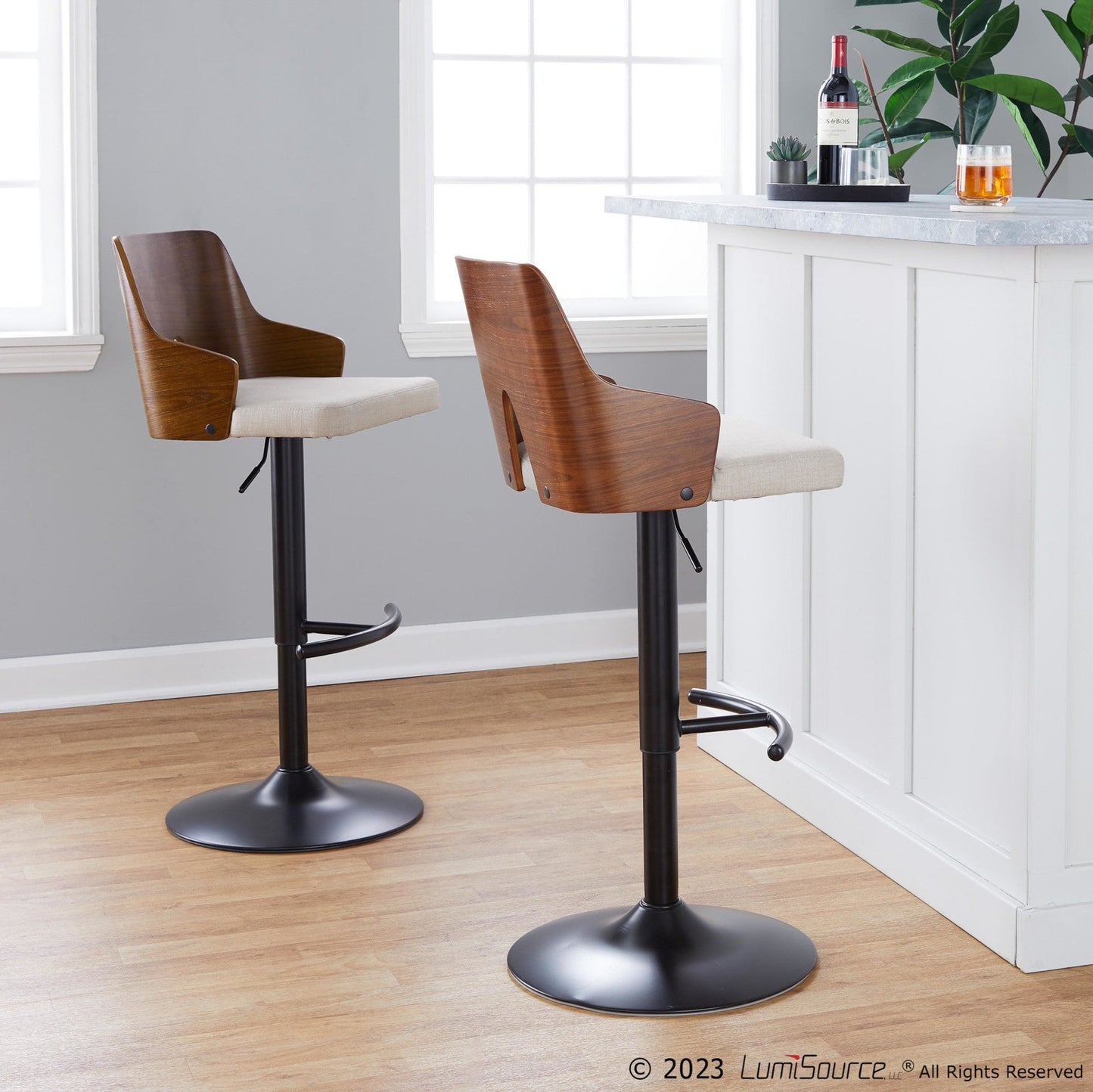 Majestic Office Furniture Adjustable Barstool - Set of 2