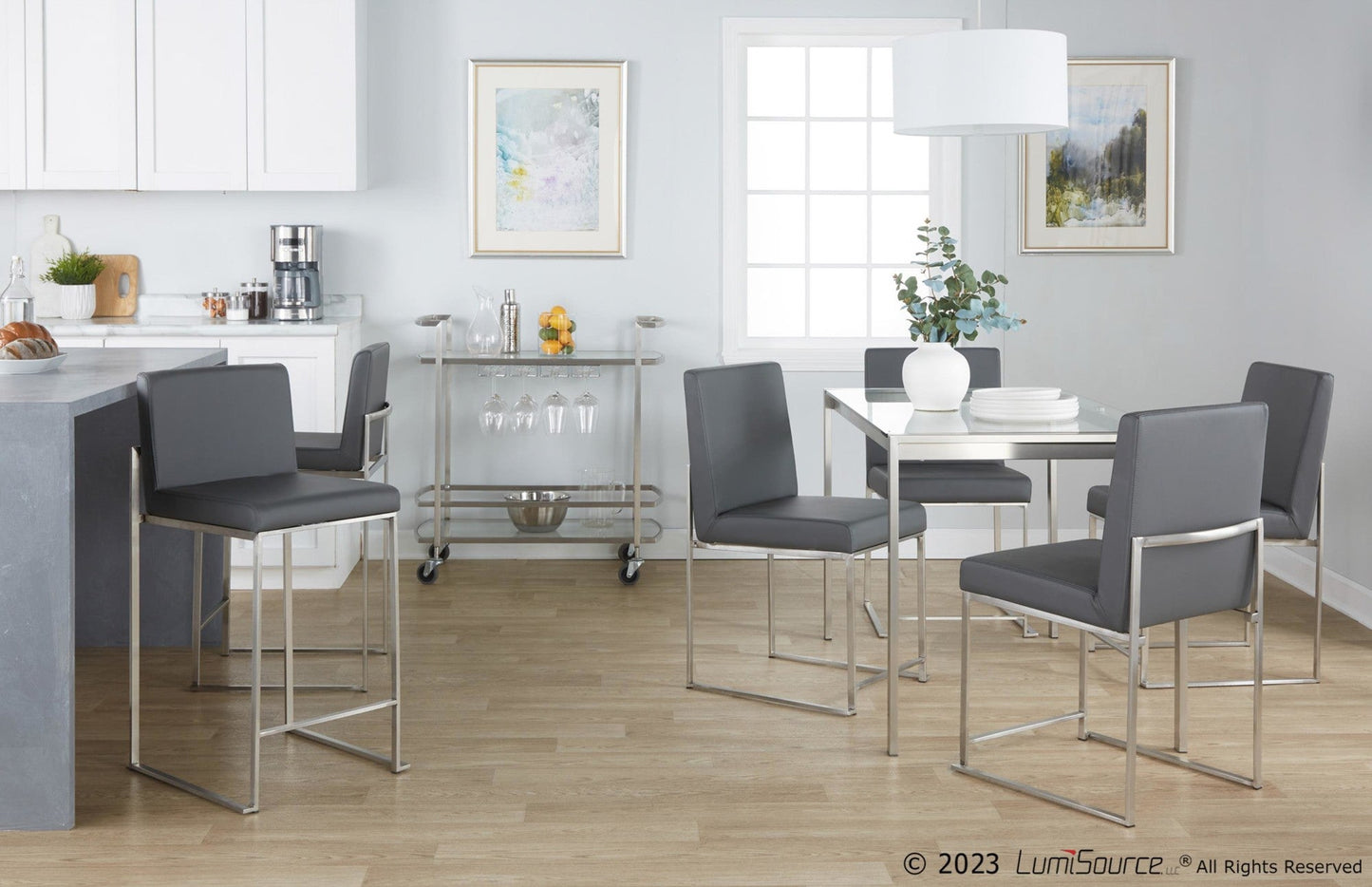 Majestic Office Furniture High Back 26" Fixed-Height Counter Stool - Set of 2