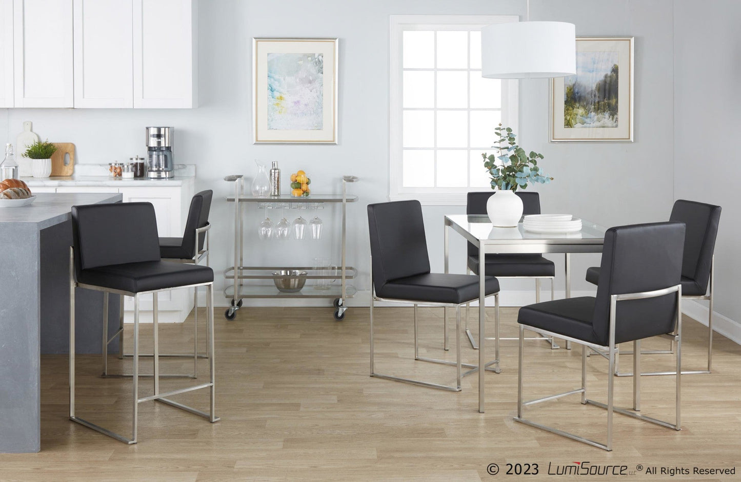 Majestic Office Furniture High Back 26" Fixed-Height Counter Stool - Set of 2