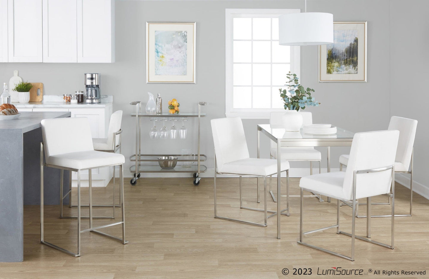 Majestic Office Furniture High Back 26" Fixed-Height Counter Stool - Set Of 3