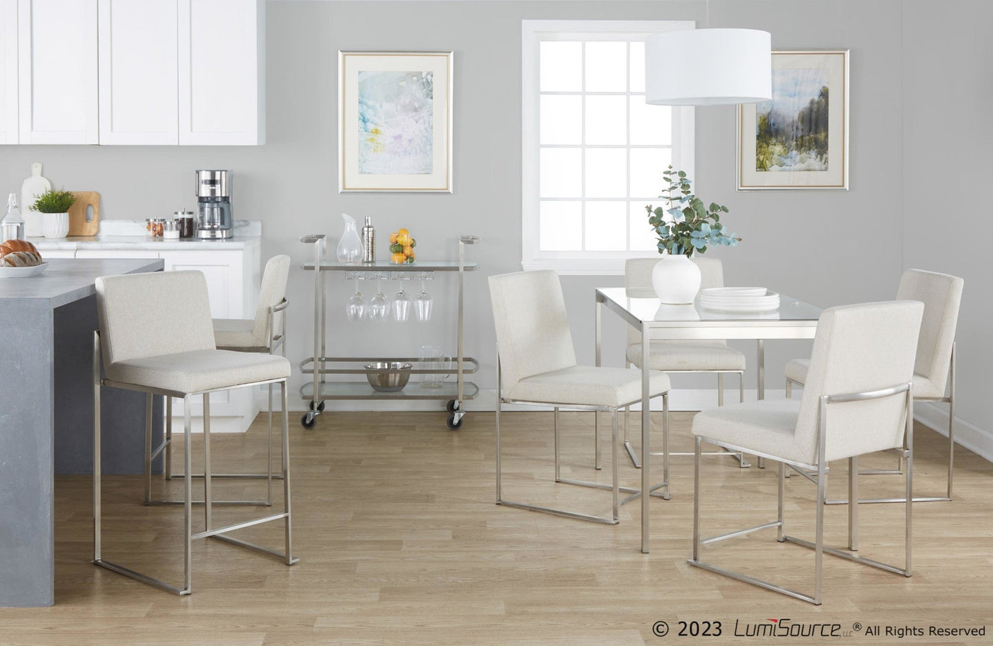 Majestic Office Furniture High Back 26" Fixed-Height Counter Stool - Set of 2