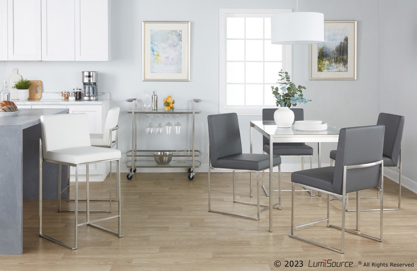 Majestic Office Furniture High Back 26" Fixed-Height Counter Stool - Set of 2