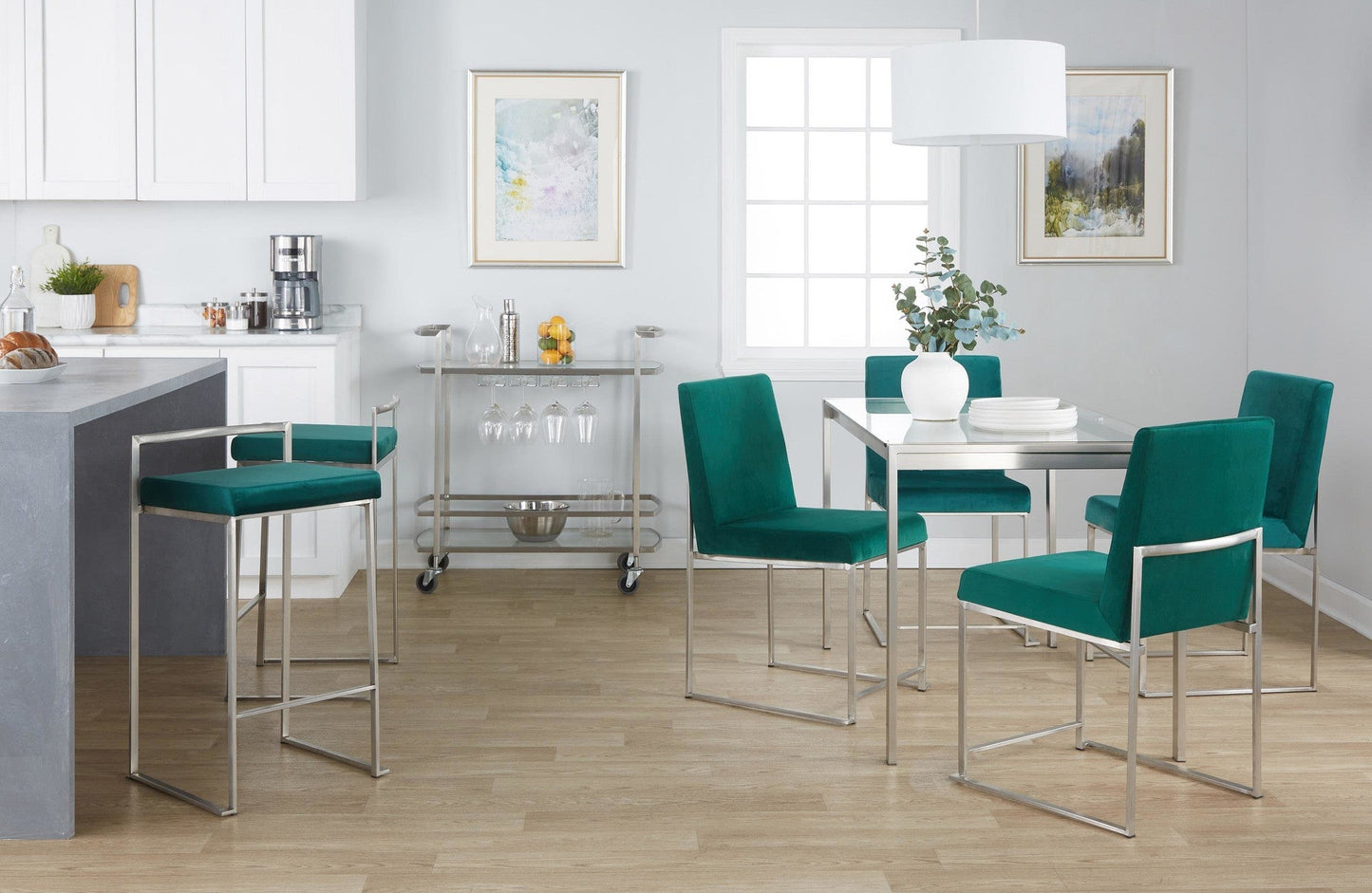 Majestic Office Furniture Stacker 26" Fixed-Height Counter Stool - Set Of 3
