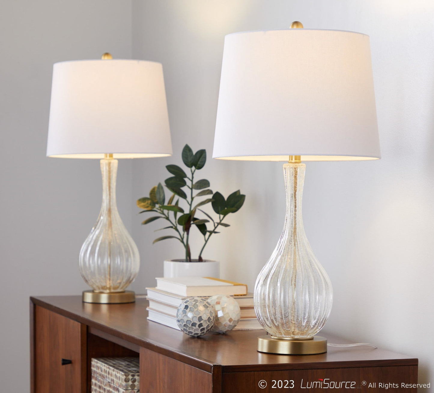 Majestic Office Furniture 27" Glass Table Lamp - Set of 2