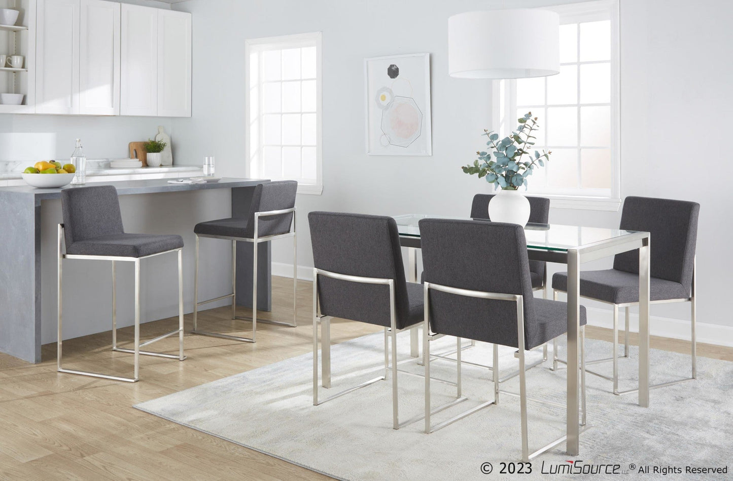 Majestic Office Furniture High Back 26" Fixed-Height Counter Stool - Set of 2