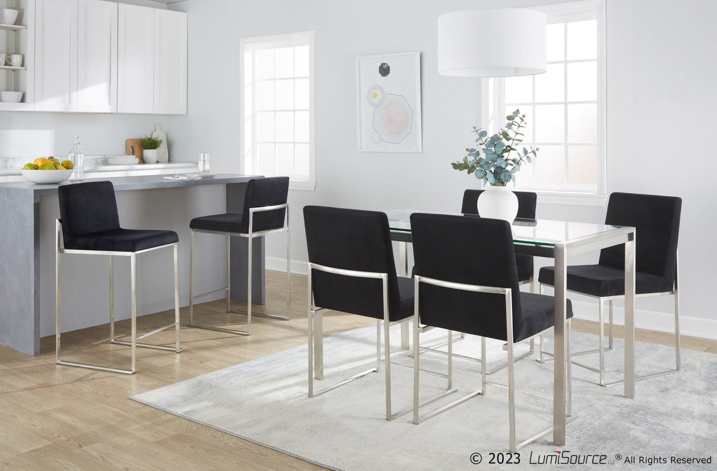 Majestic Office Furniture High Back 26" Fixed-Height Counter Stool - Set of 2