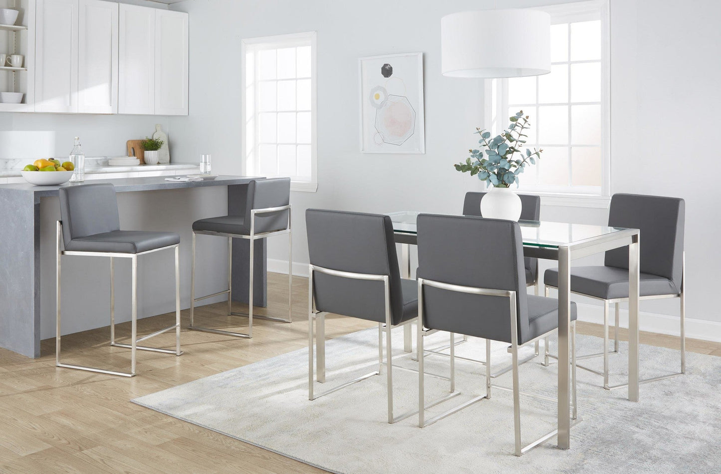 Majestic Office Furniture High Back 26" Fixed-Height Counter Stool - Set of 2