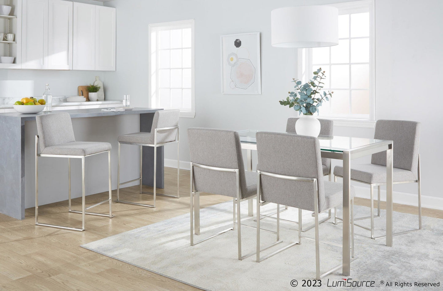 Majestic Office Furniture High Back 26" Fixed-Height Counter Stool - Set of 2