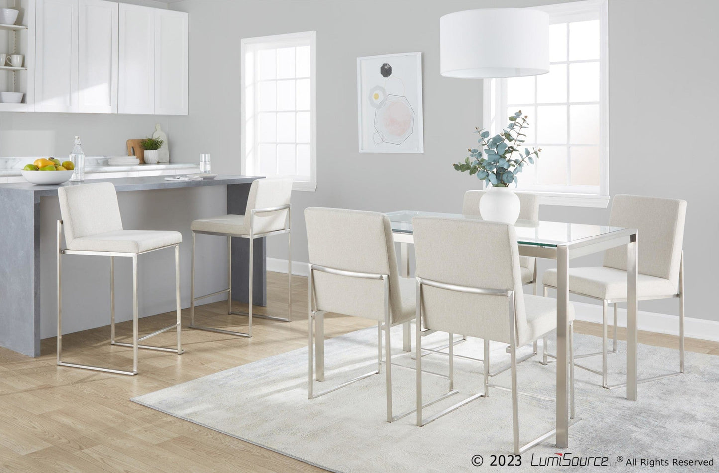 Majestic Office Furniture High Back 26" Fixed-Height Counter Stool - Set of 2