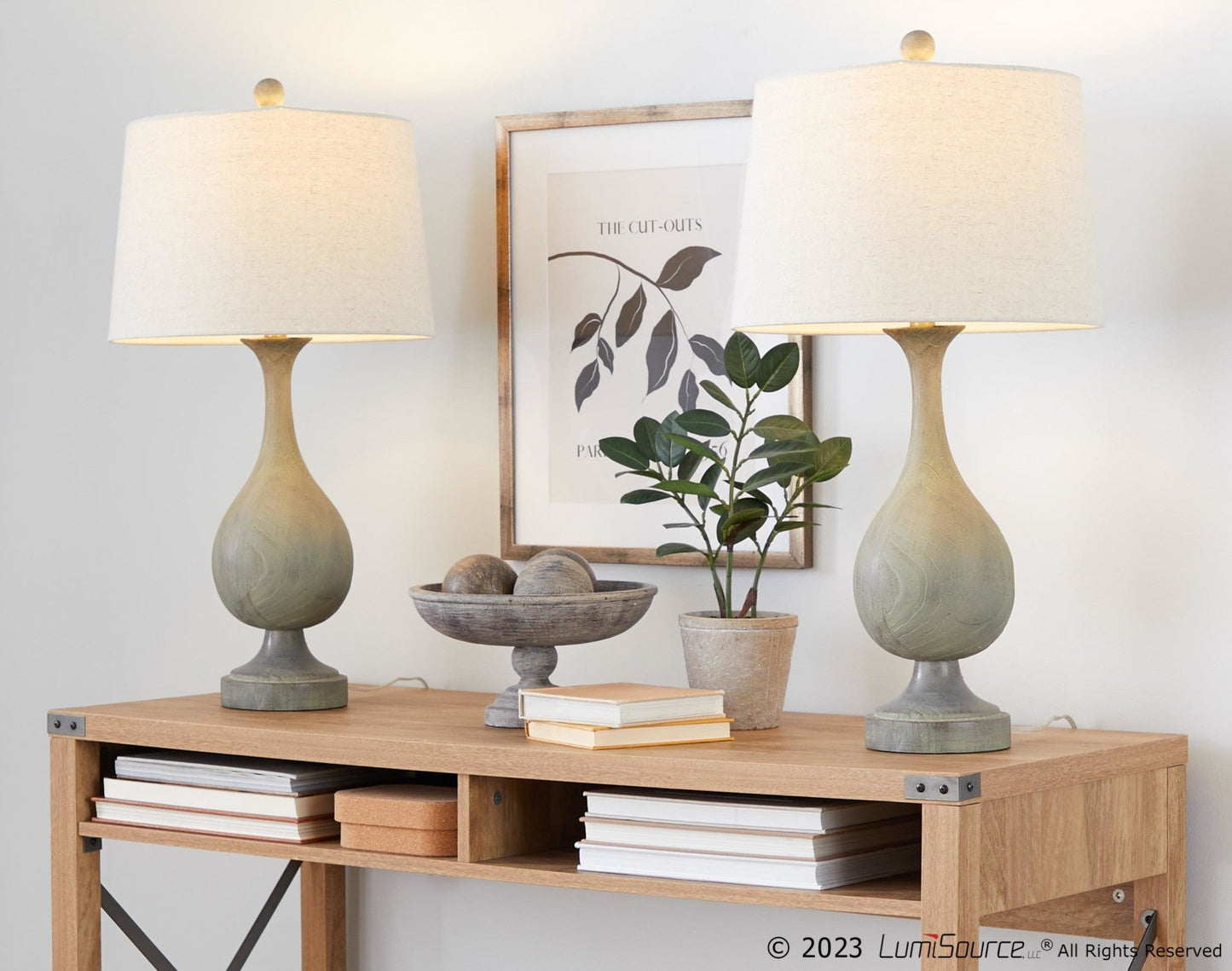 Majestic Office Furniture Poly 29" Polyresin Table Lamp - Set of 2