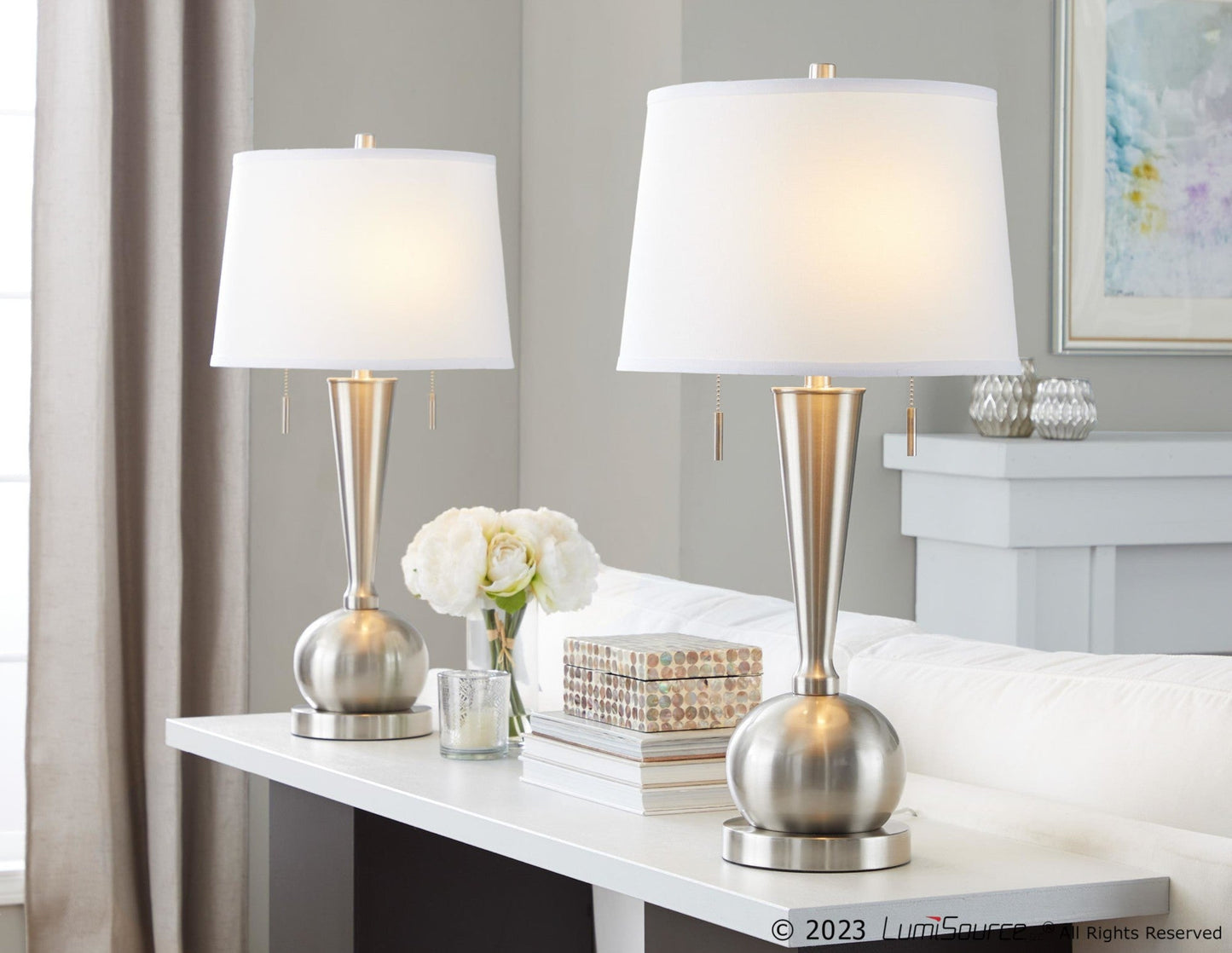 Majestic Office Furniture 30" Metal Table Lamp with Usb - Set of 2