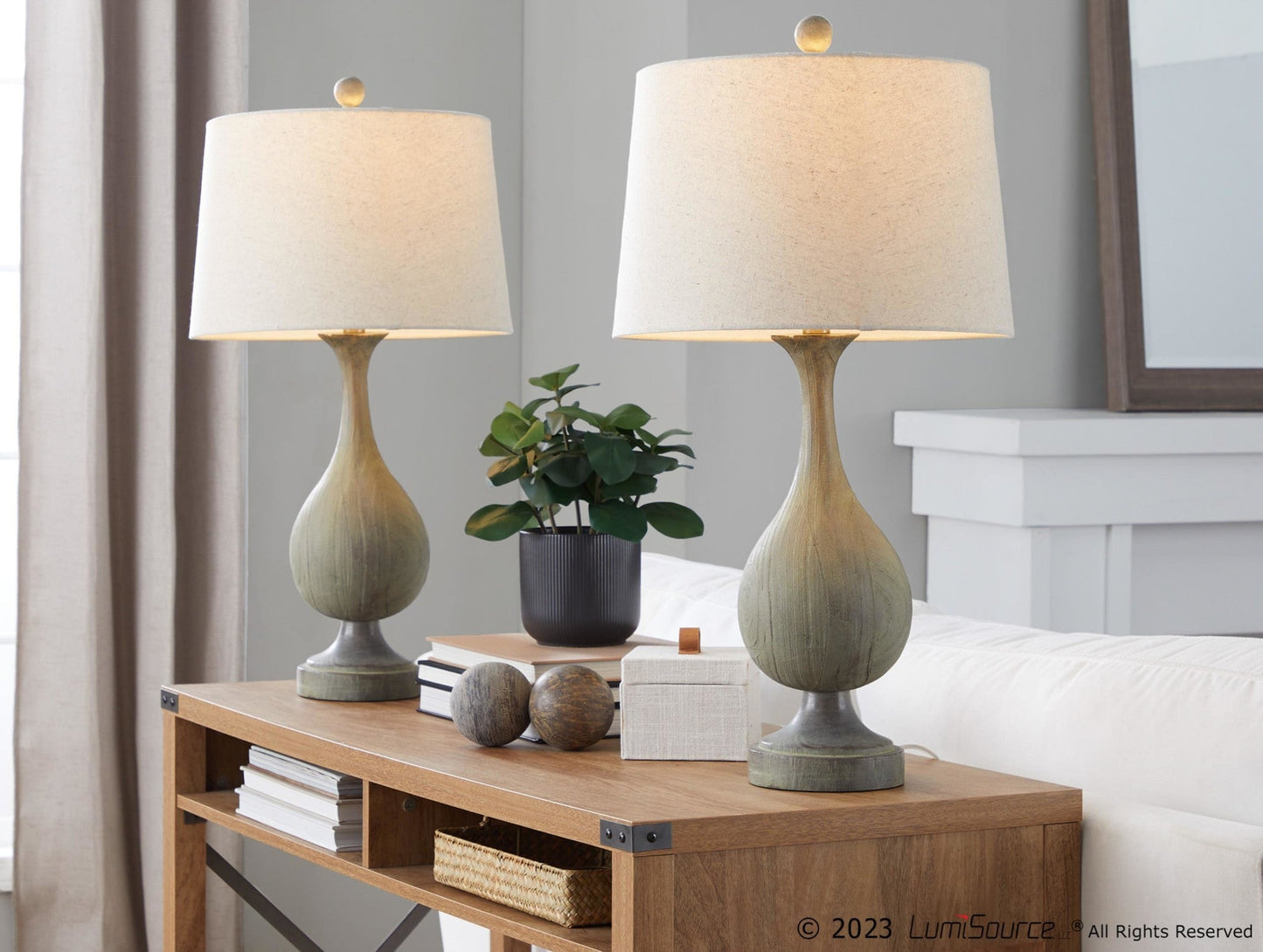 Majestic Office Furniture Poly 29" Polyresin Table Lamp - Set of 2