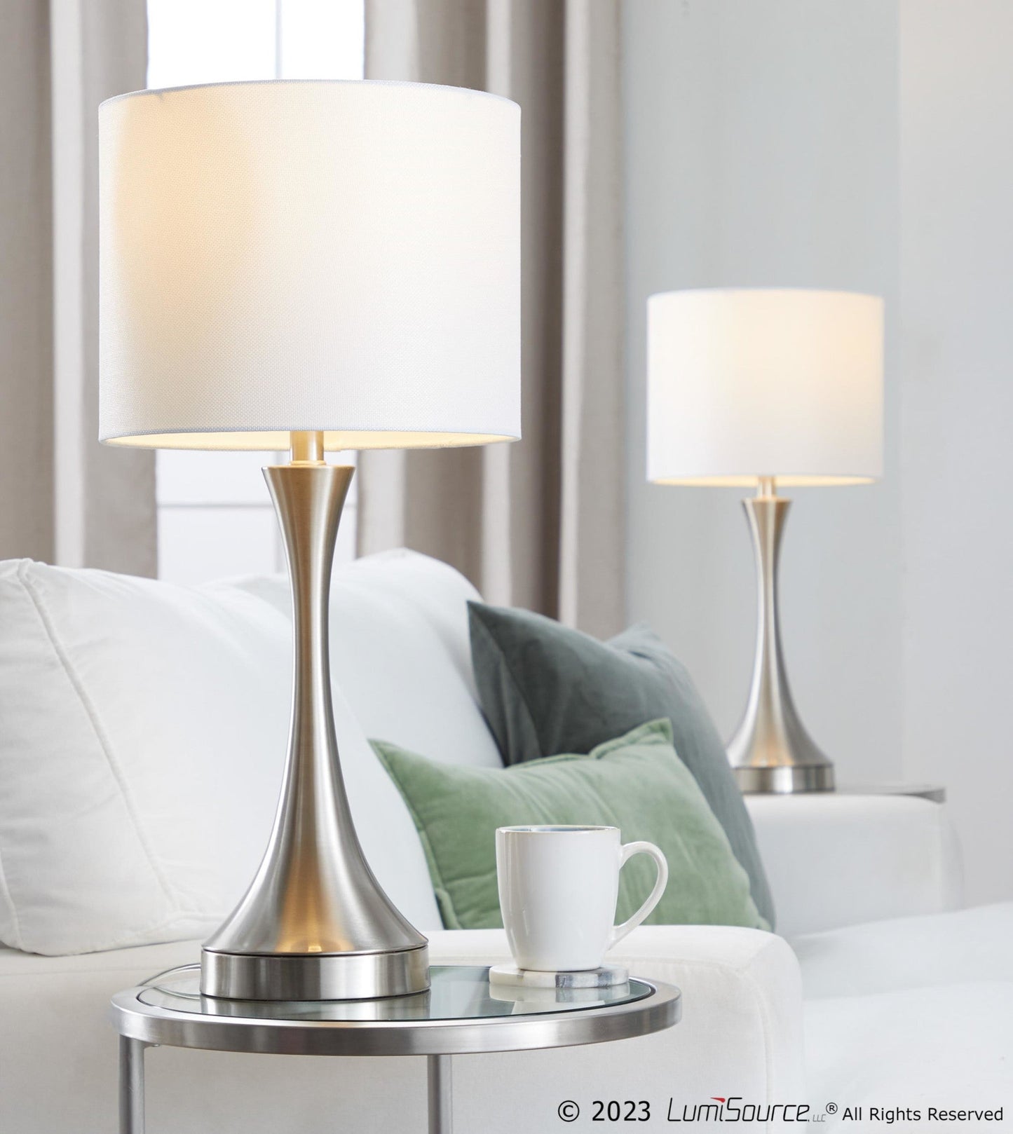 Majestic Office Furniture 25" Metal Table Lamp with Usb - Set of 2