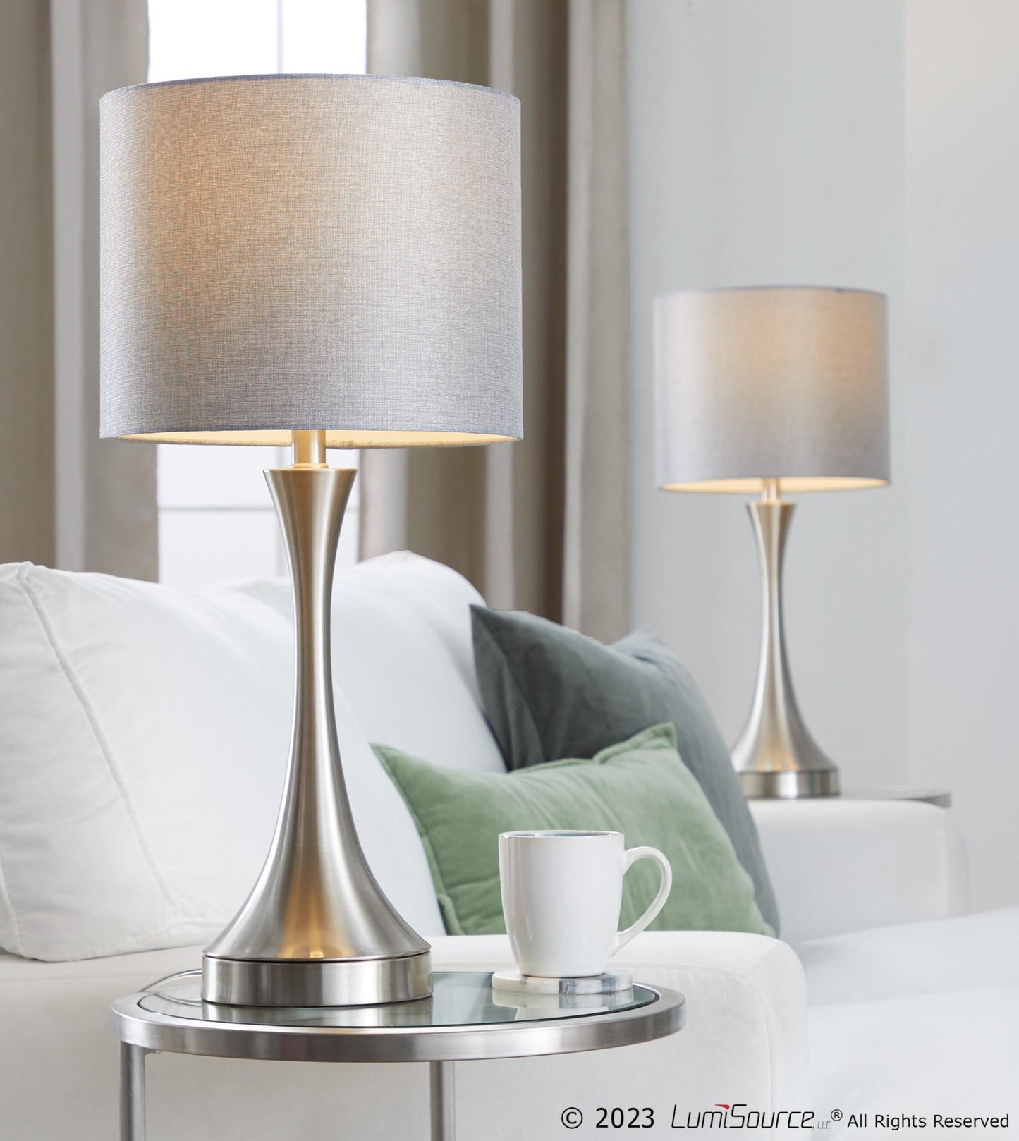 Majestic Office Furniture 25" Metal Table Lamp with Usb - Set of 2