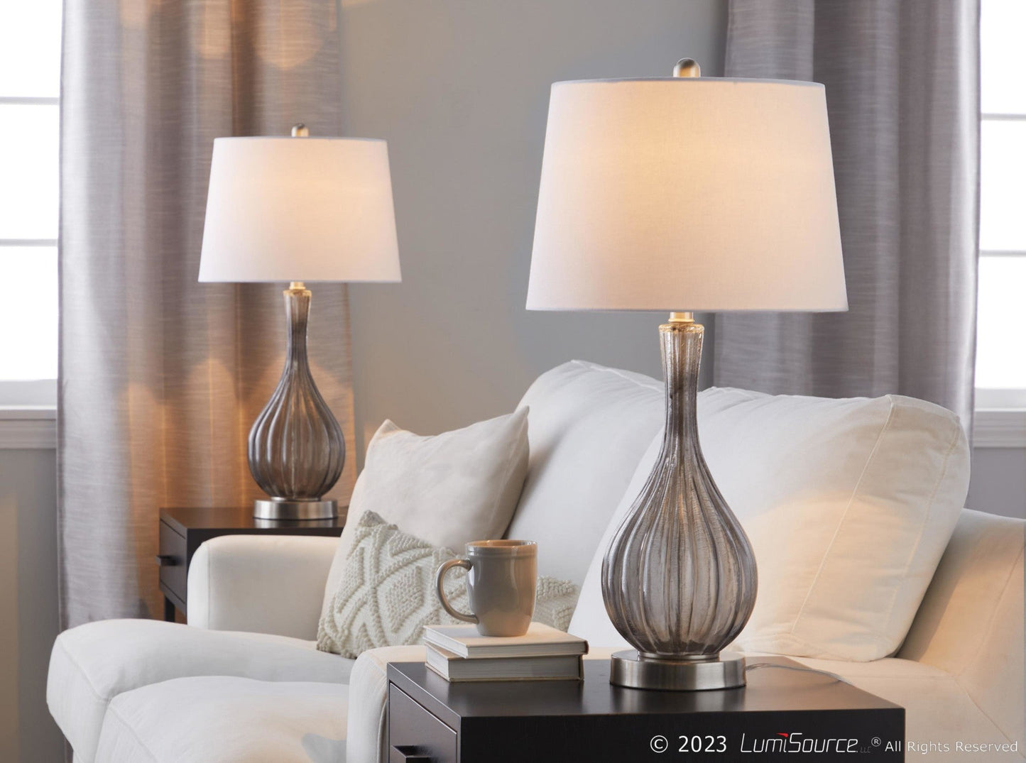 Majestic Office Furniture 27" Glass Table Lamp - Set of 2