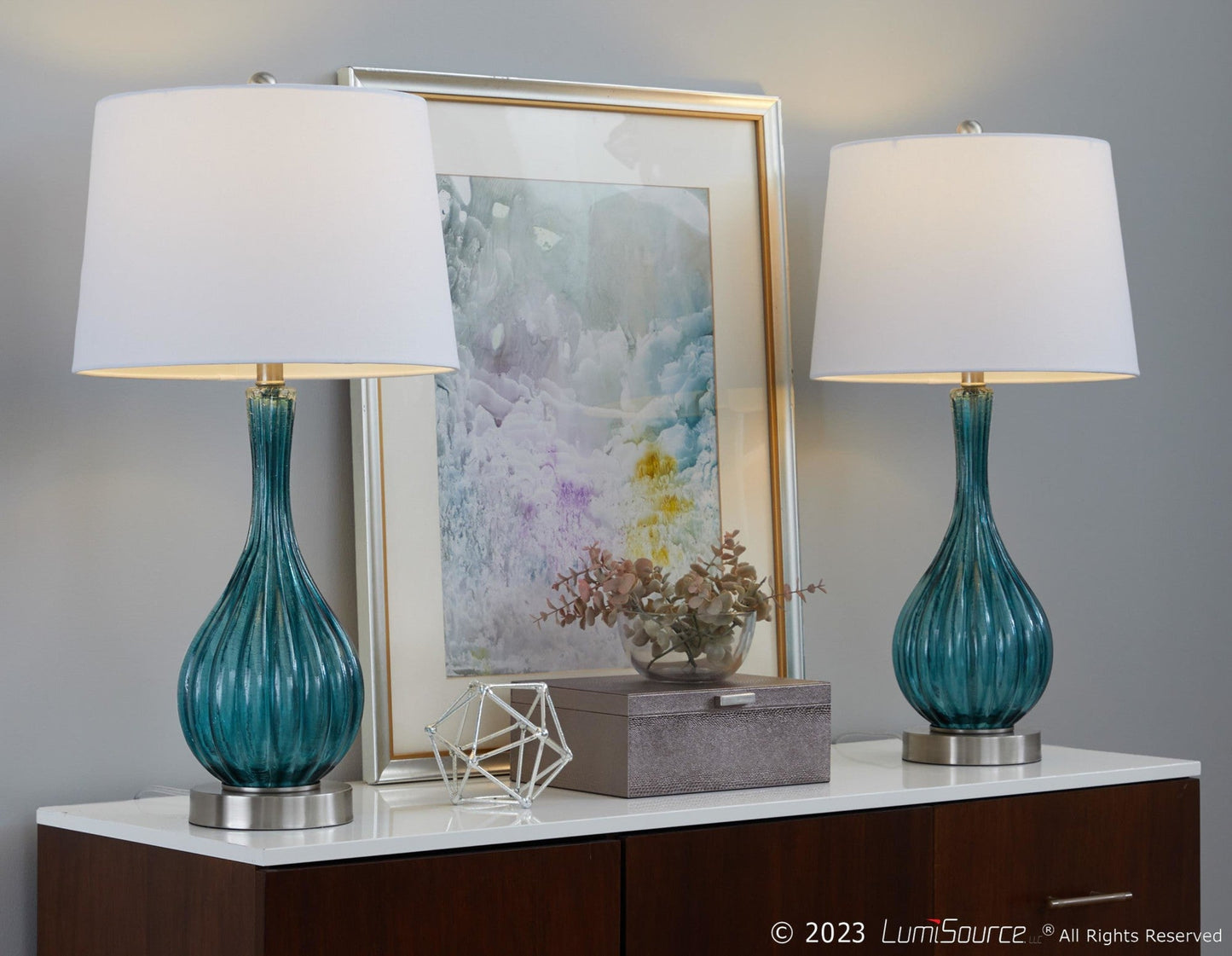 Majestic Office Furniture 27" Glass Table Lamp - Set of 2