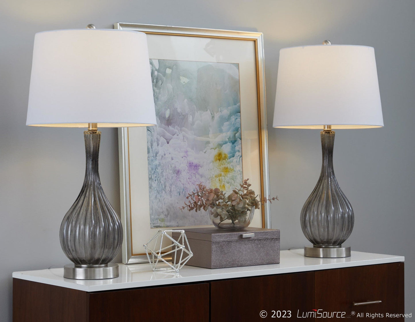 Majestic Office Furniture 27" Glass Table Lamp - Set of 2