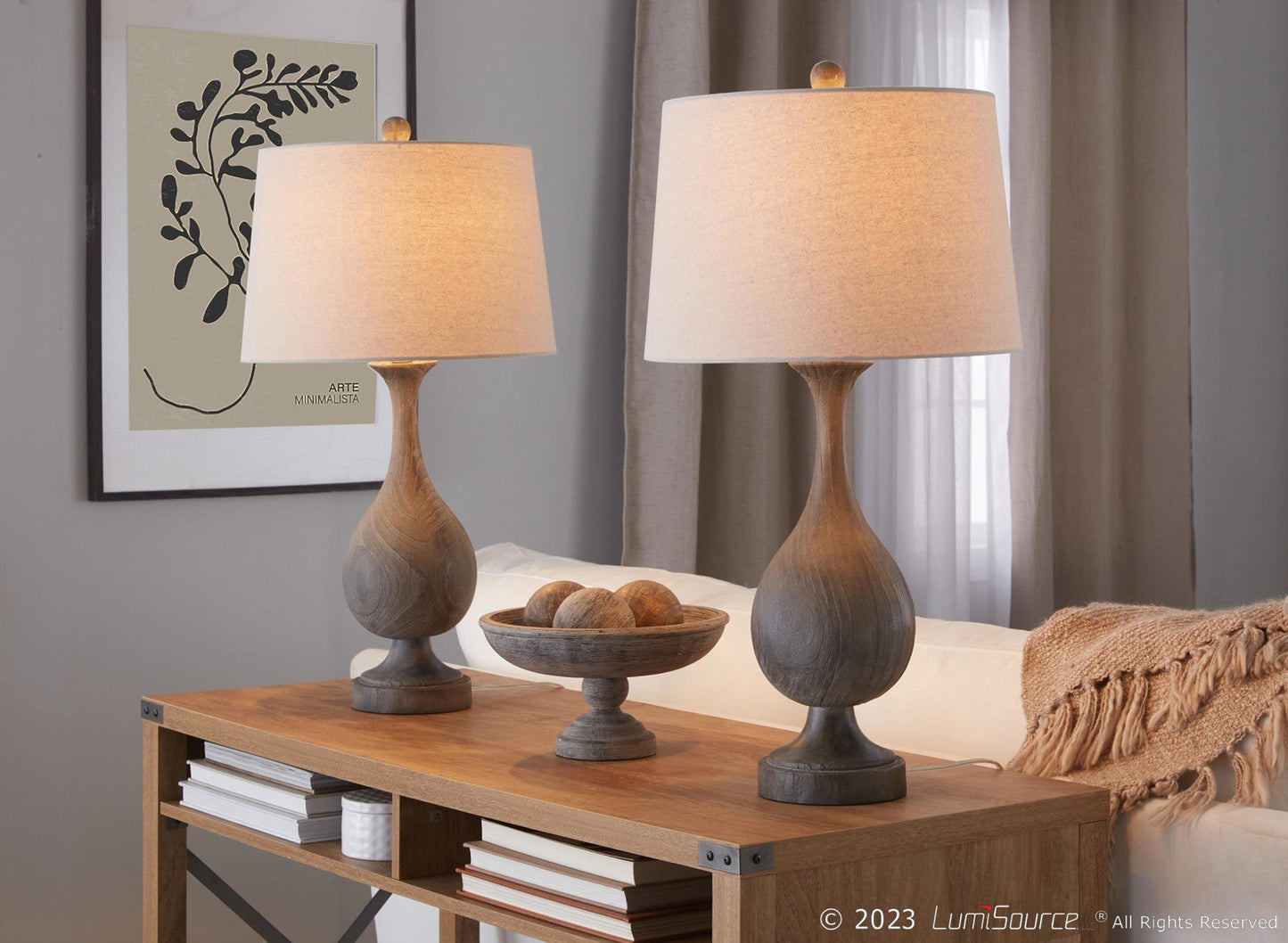 Majestic Office Furniture Poly 29" Polyresin Table Lamp - Set of 2