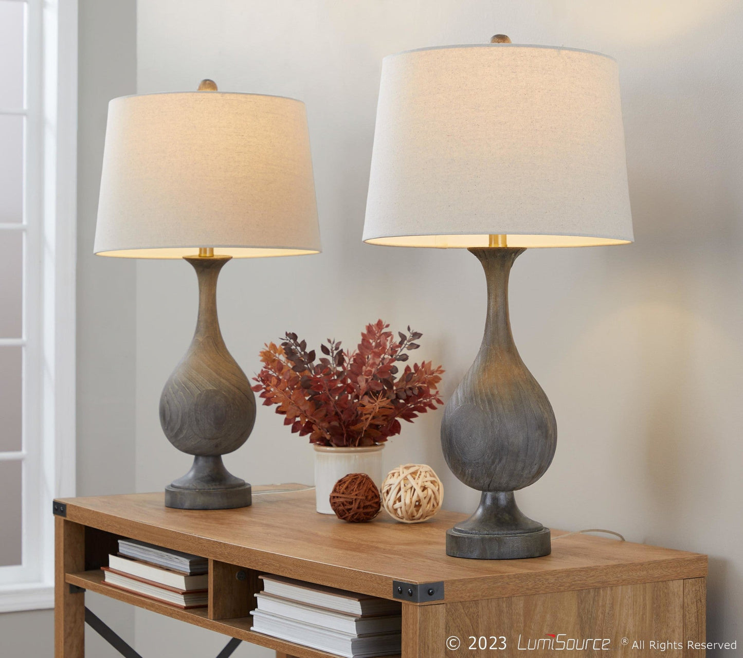 Majestic Office Furniture Poly 29" Polyresin Table Lamp - Set of 2