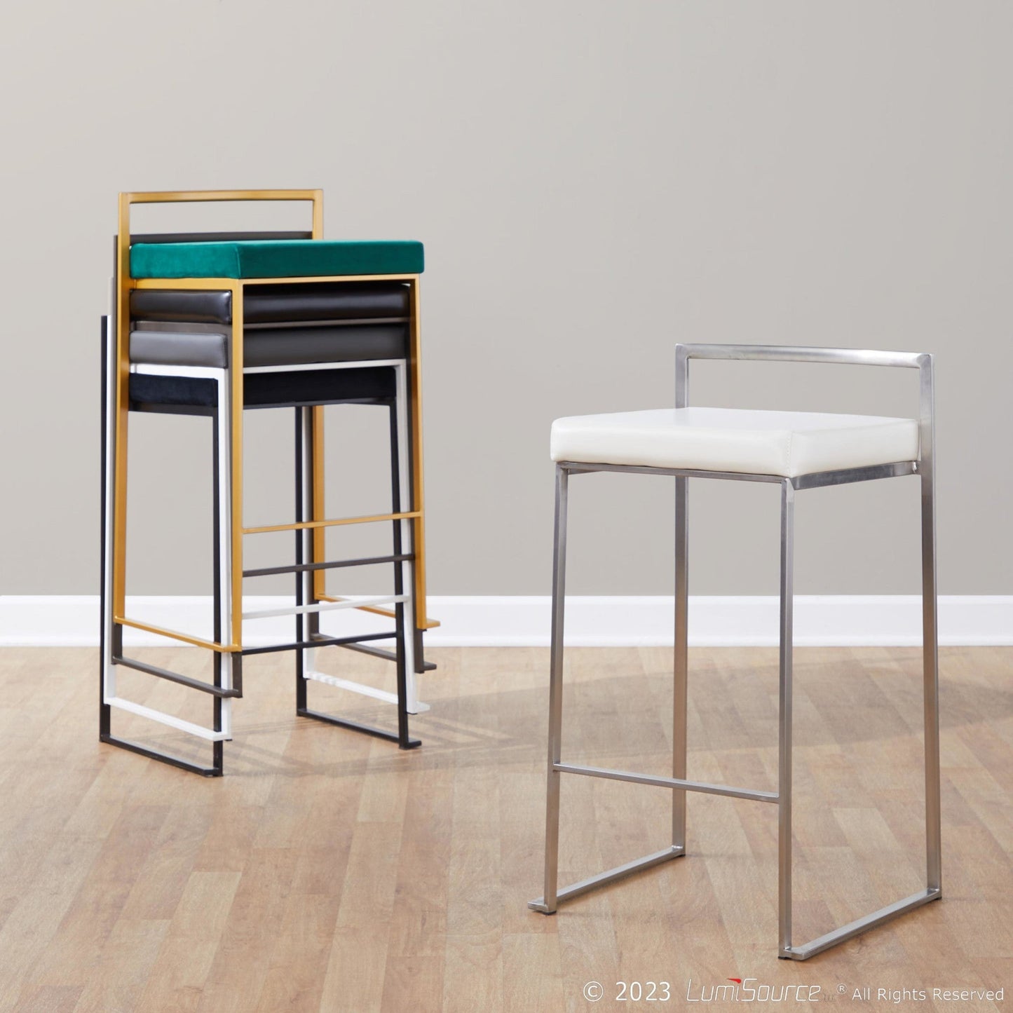 Majestic Office Furniture Stacker 26" Fixed-Height Counter Stool - Set Of 3