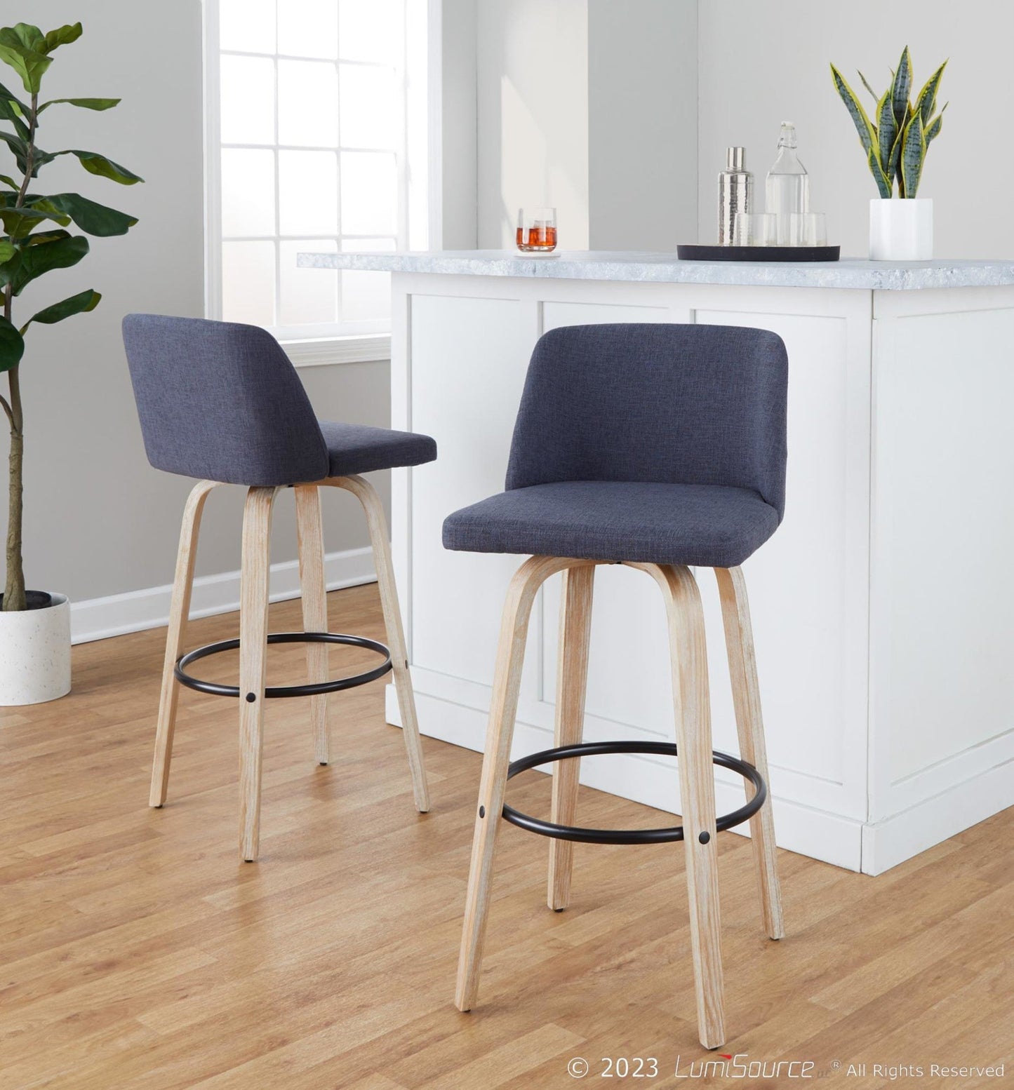 Majestic Office Furniture 30" Fixed-Height Barstool - Set of 2