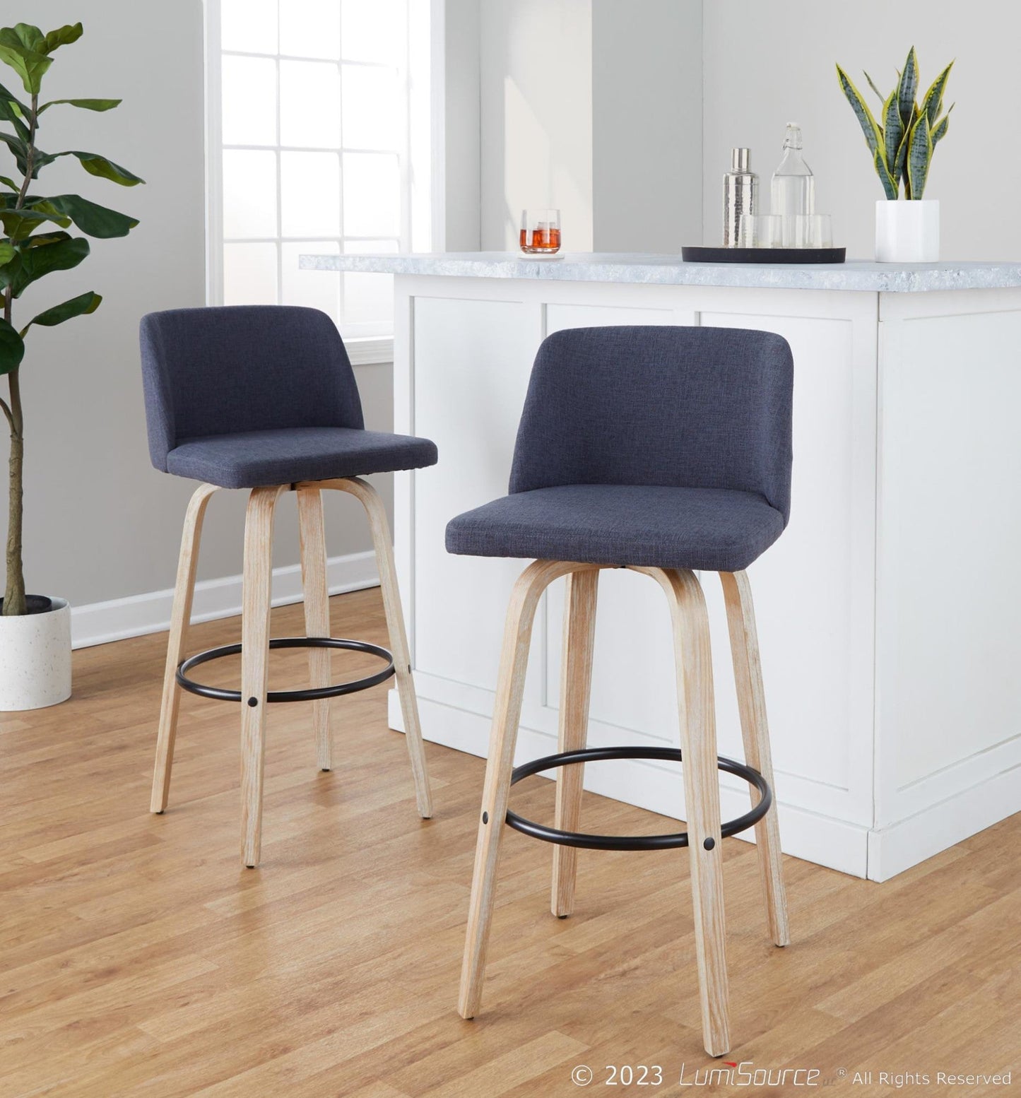 Majestic Office Furniture 30" Fixed-Height Barstool - Set of 2