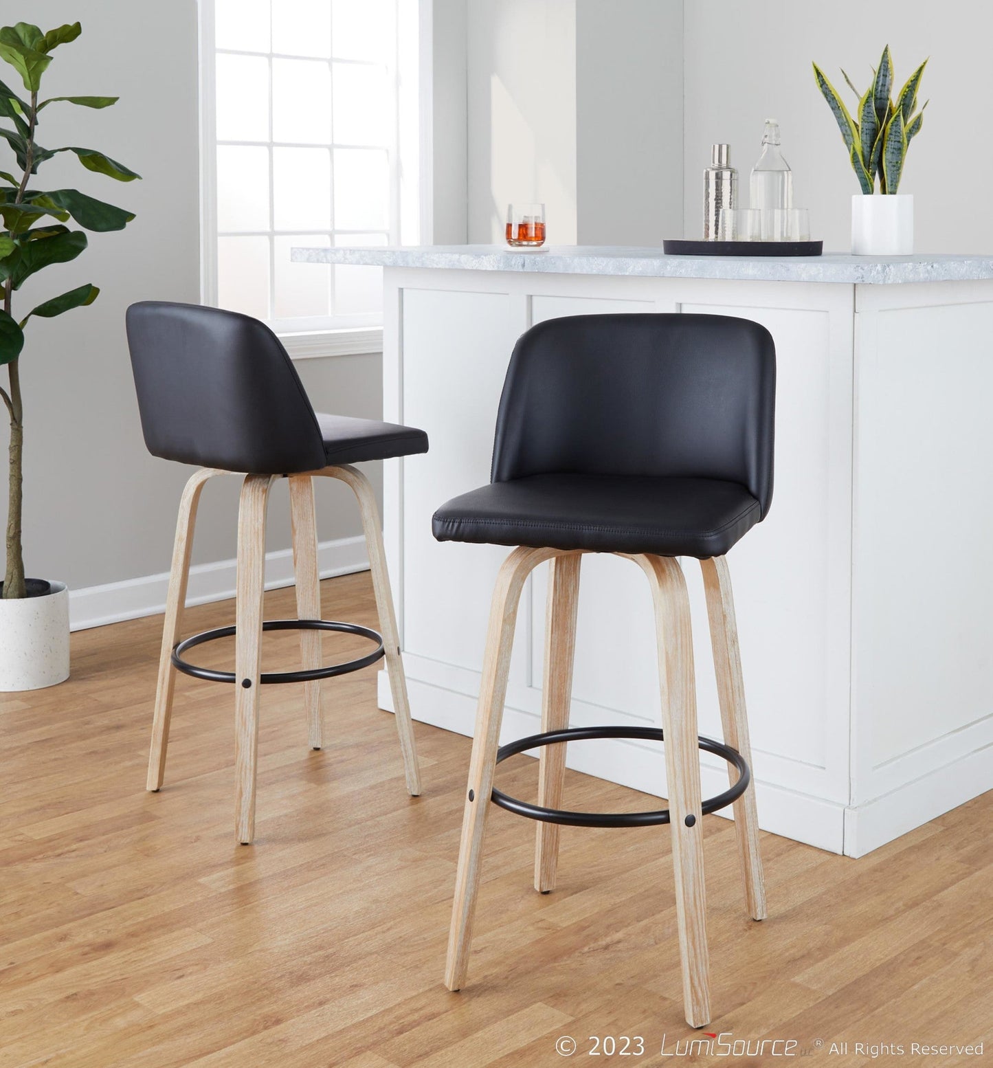 Majestic Office Furniture 30" Fixed-Height Barstool - Set of 2