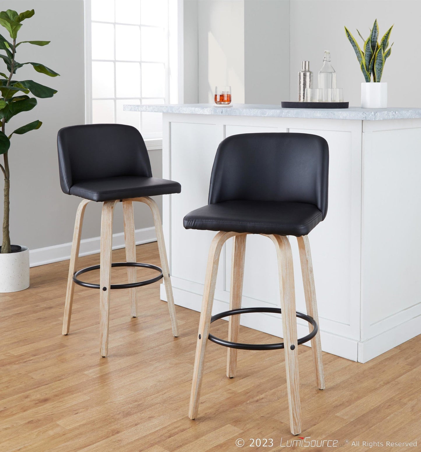 Majestic Office Furniture 30" Fixed-Height Barstool - Set of 2