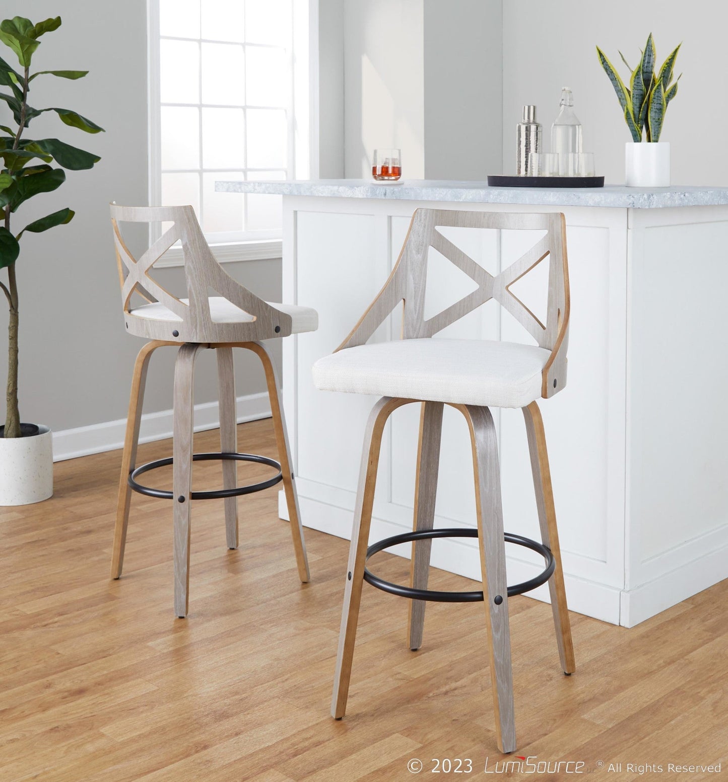 Majestic Office Furniture 30" Fixed-Height Barstool - Set of 2