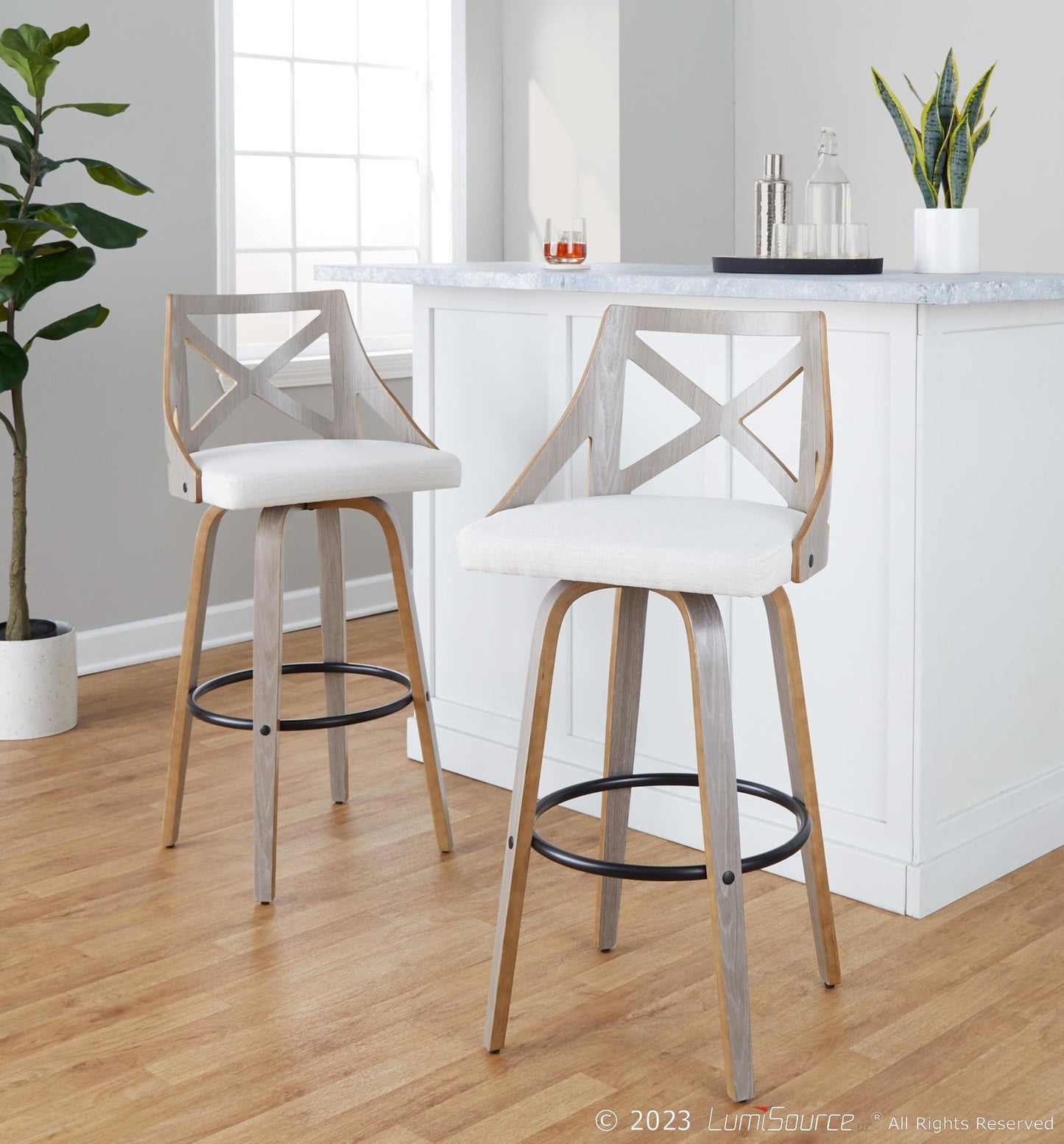 Majestic Office Furniture 30" Fixed-Height Barstool - Set of 2