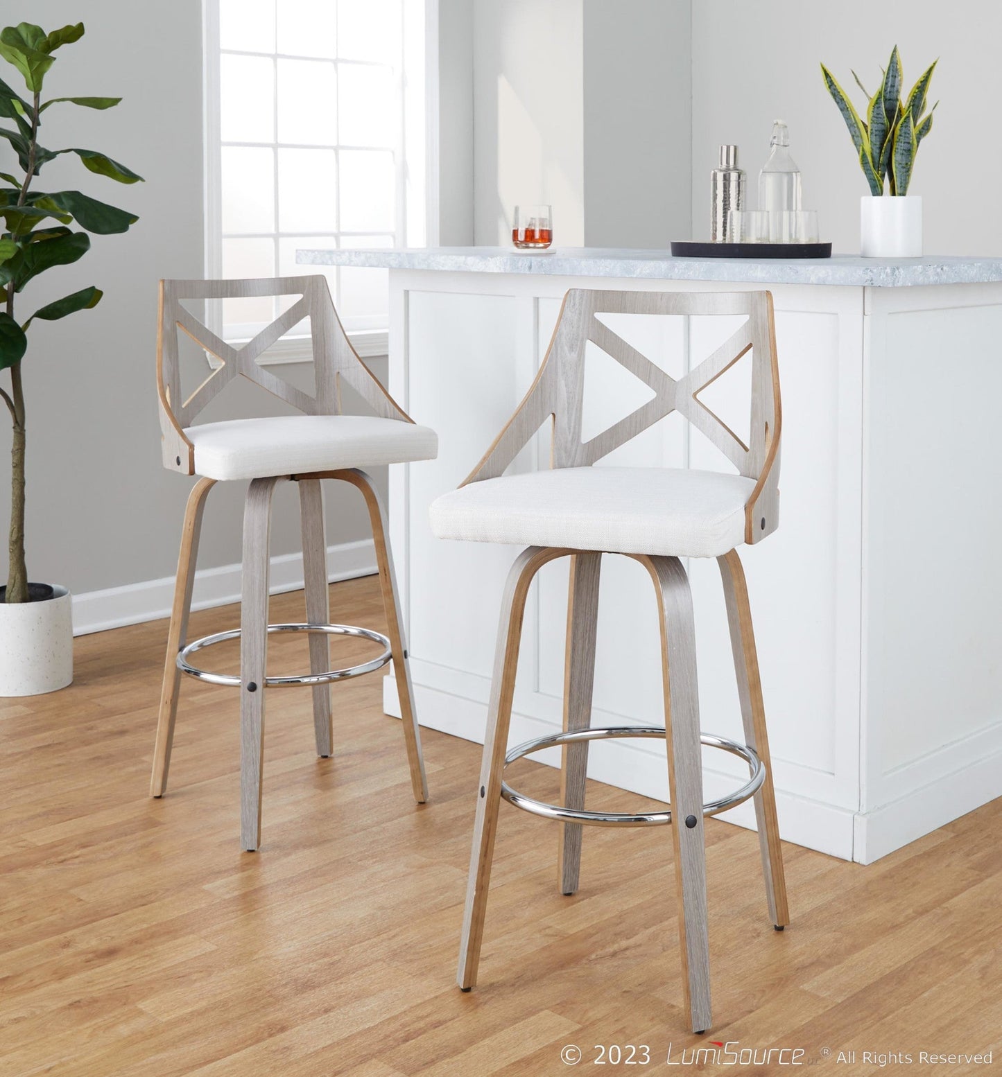 Majestic Office Furniture 30" Fixed-Height Barstool - Set of 2