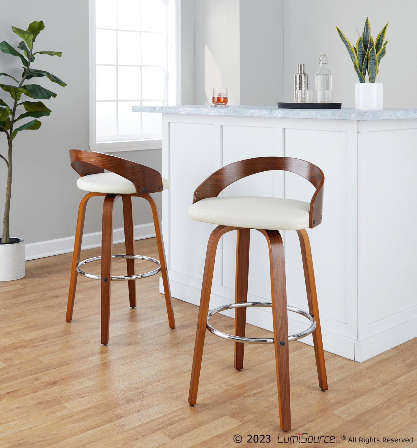 Majestic Office Furniture 30" Fixed-Height Barstool - Set of 2