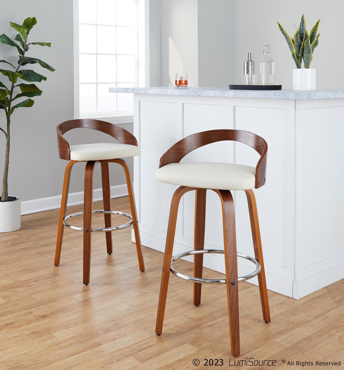 Majestic Office Furniture 30" Fixed-Height Barstool - Set of 2